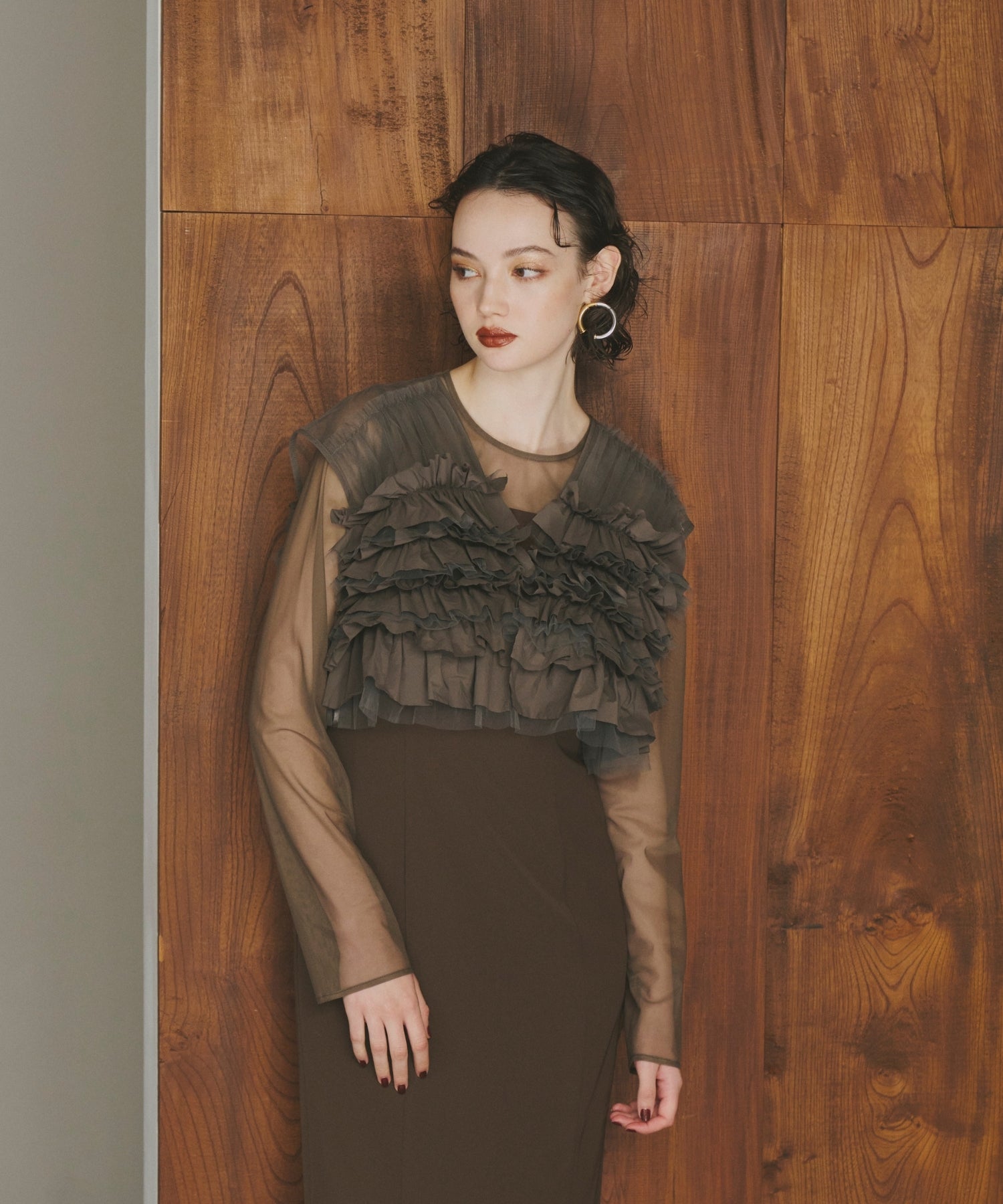 TAFFETA TULLE VEST SET DRESS