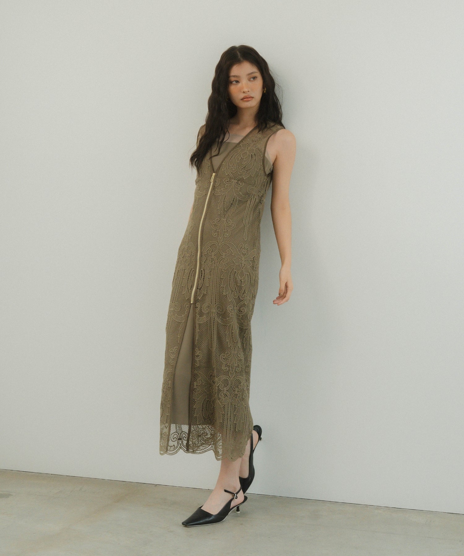 CHEMICAL LACE ZIPPER DRESS