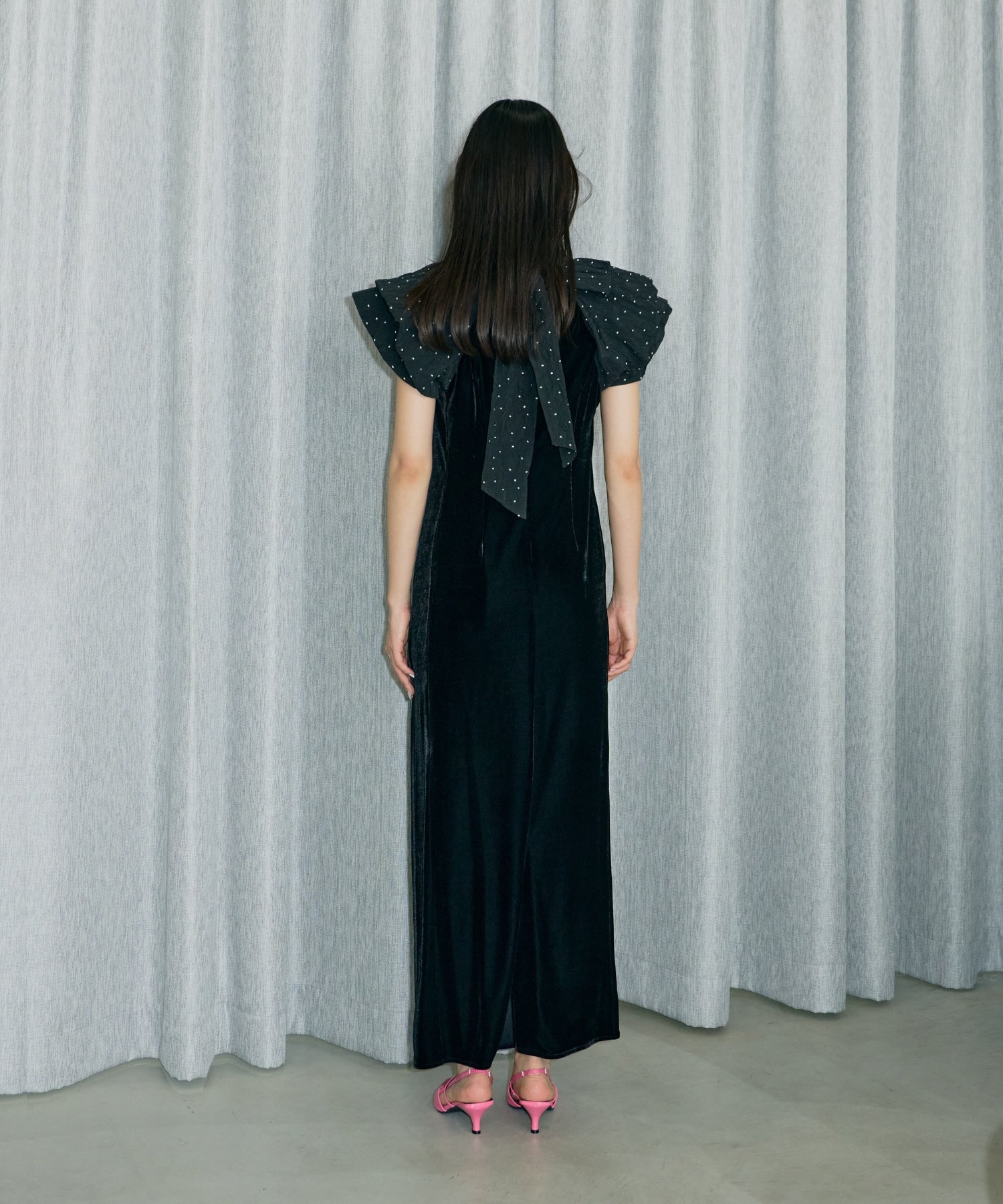 DRAPE VELOUR DRESS