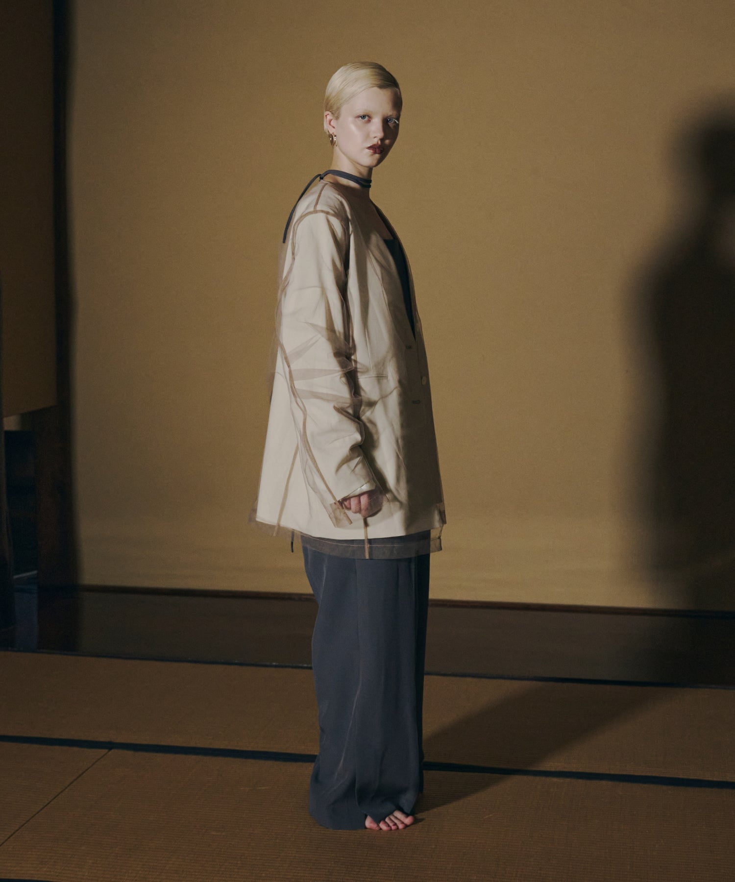BOXY LAYERED TULLE JACKET