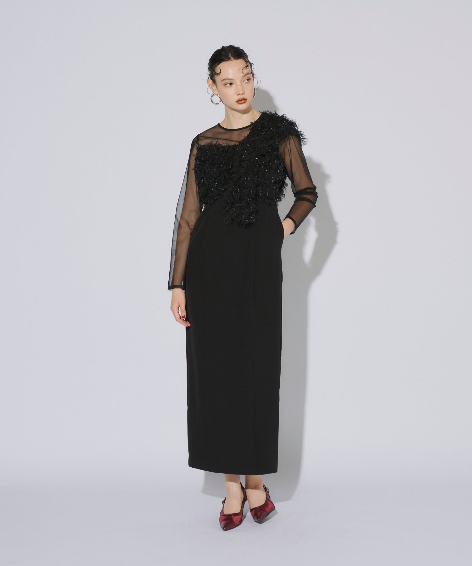 FRINGE GLITTER KNOT DRESS