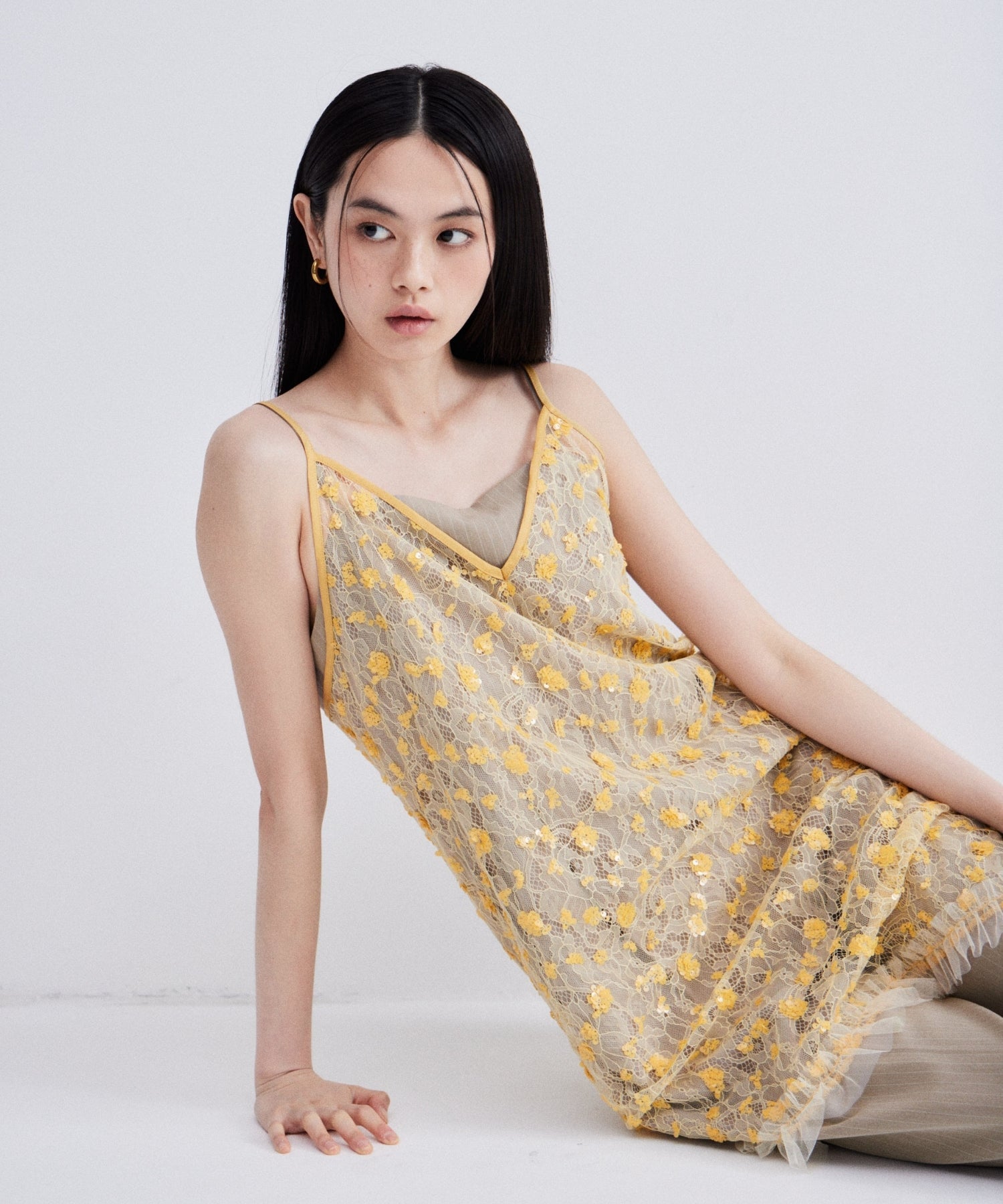 【POPUP】FLOWER SPANGLE CAMI DRESS