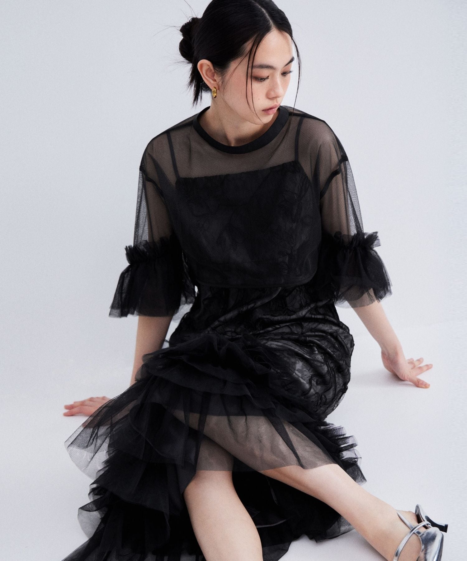 EMBROIDERY FRILL SET DRESS