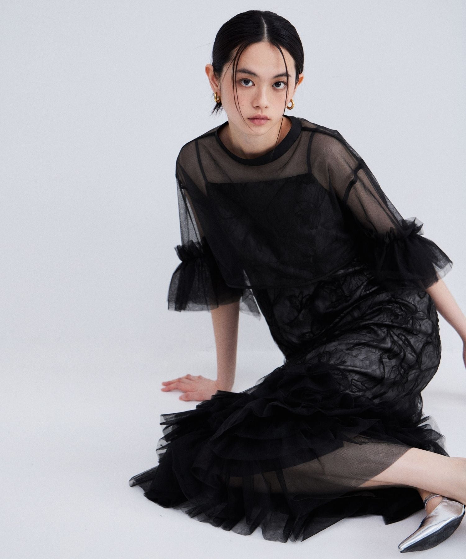 EMBROIDERY FRILL SET DRESS