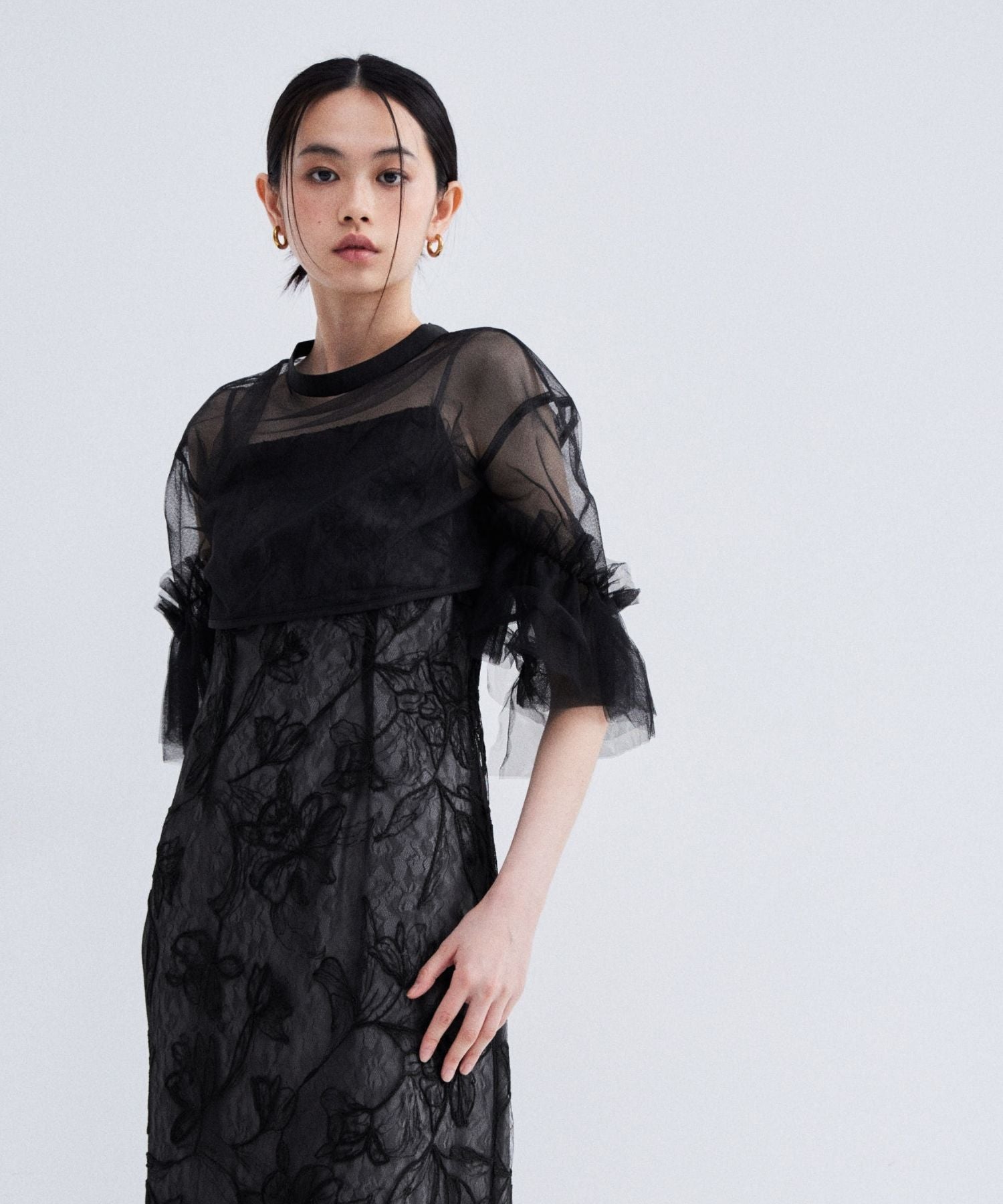 EMBROIDERY FRILL SET DRESS