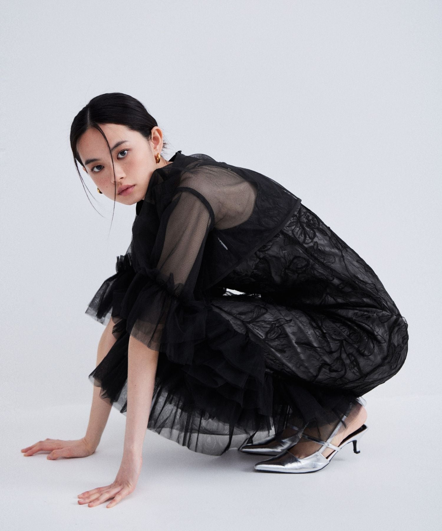 EMBROIDERY FRILL SET DRESS