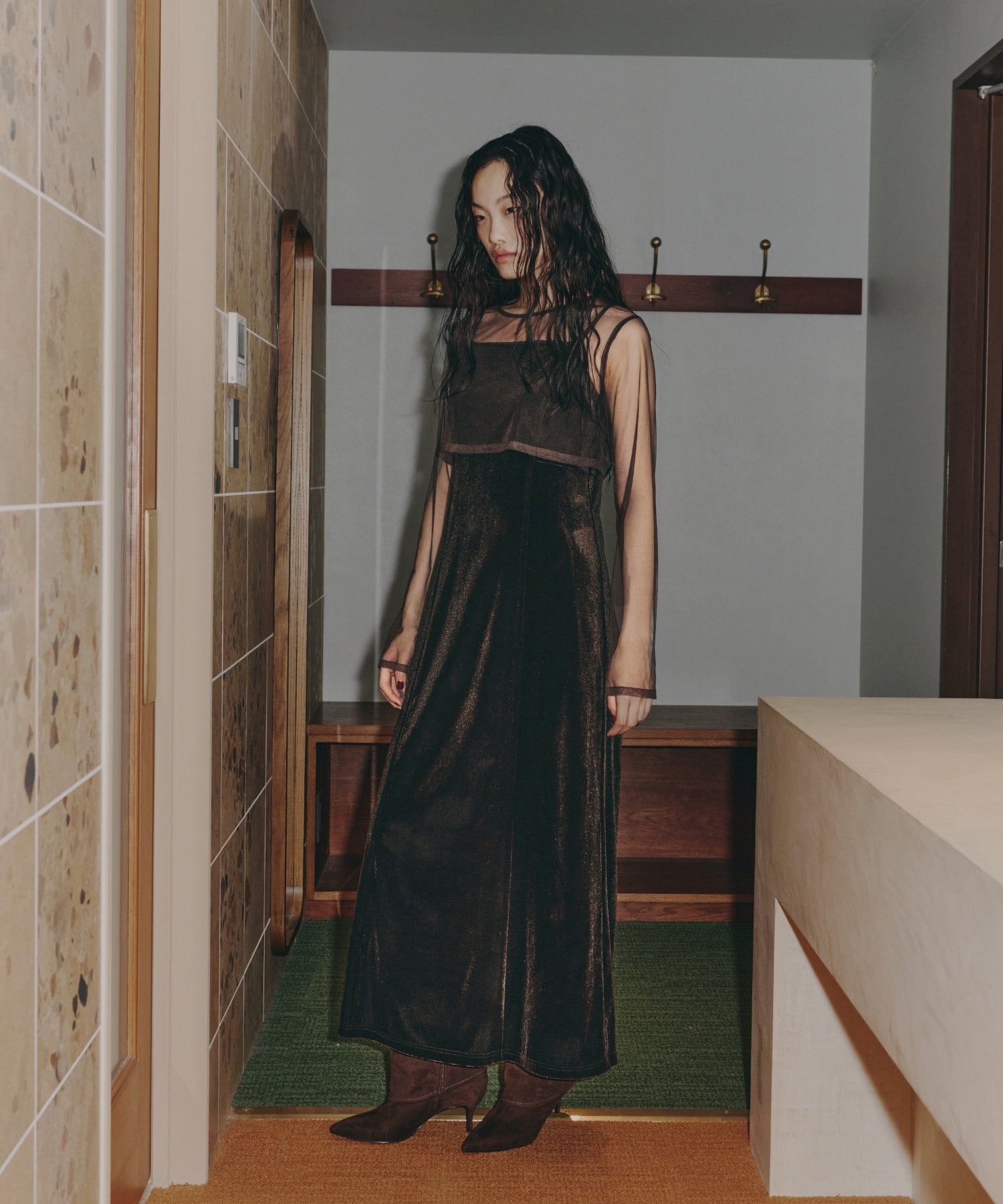 VOLUME RUFFLE LAYER DRESS