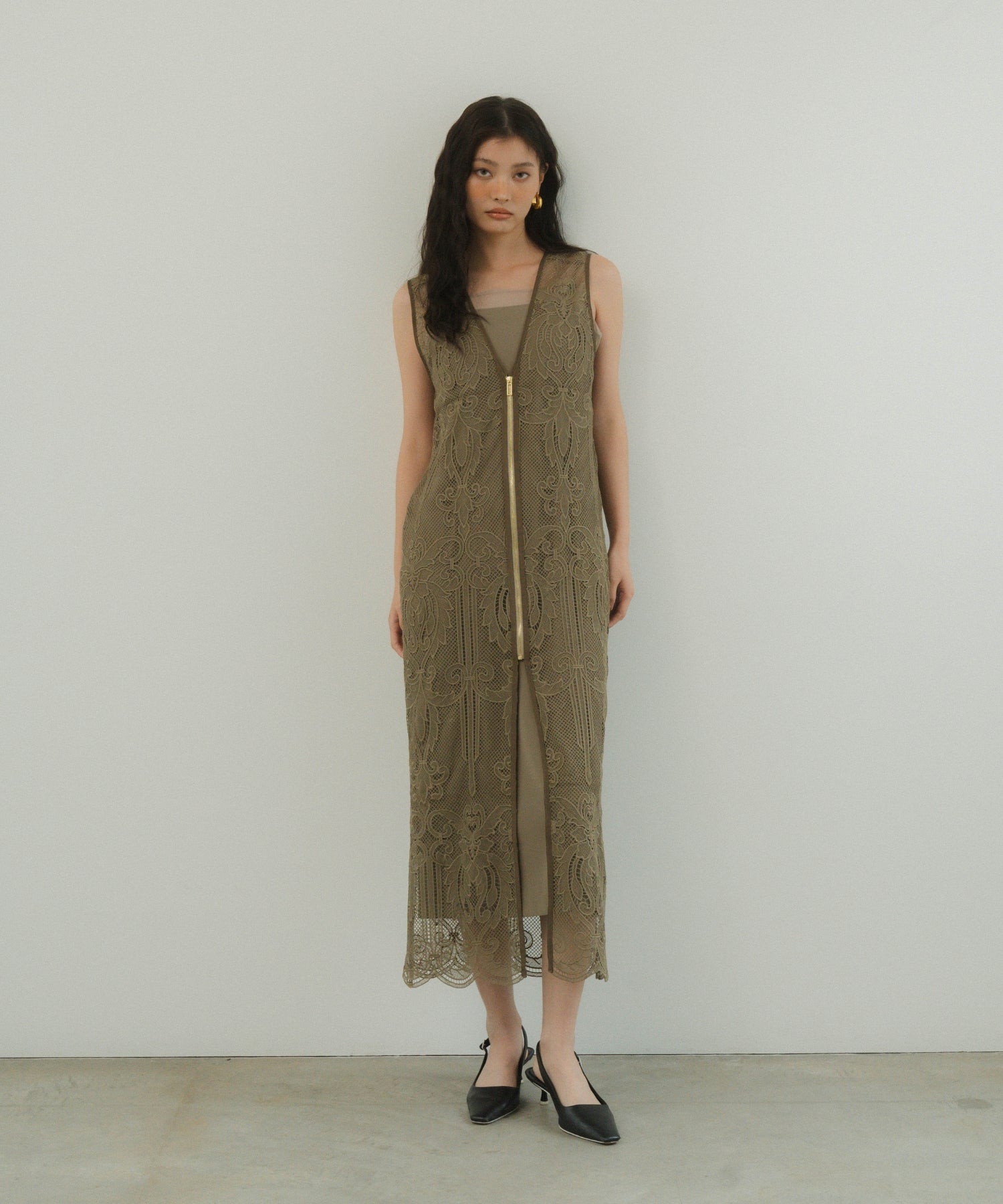 CHEMICAL LACE ZIPPER DRESS