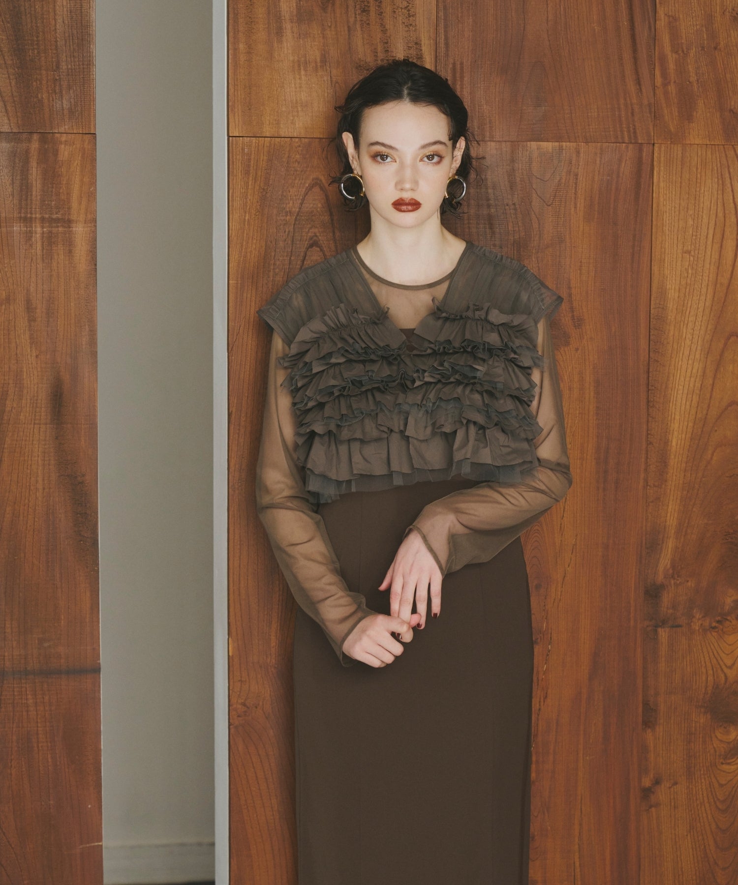 TAFFETA TULLE VEST SET DRESS