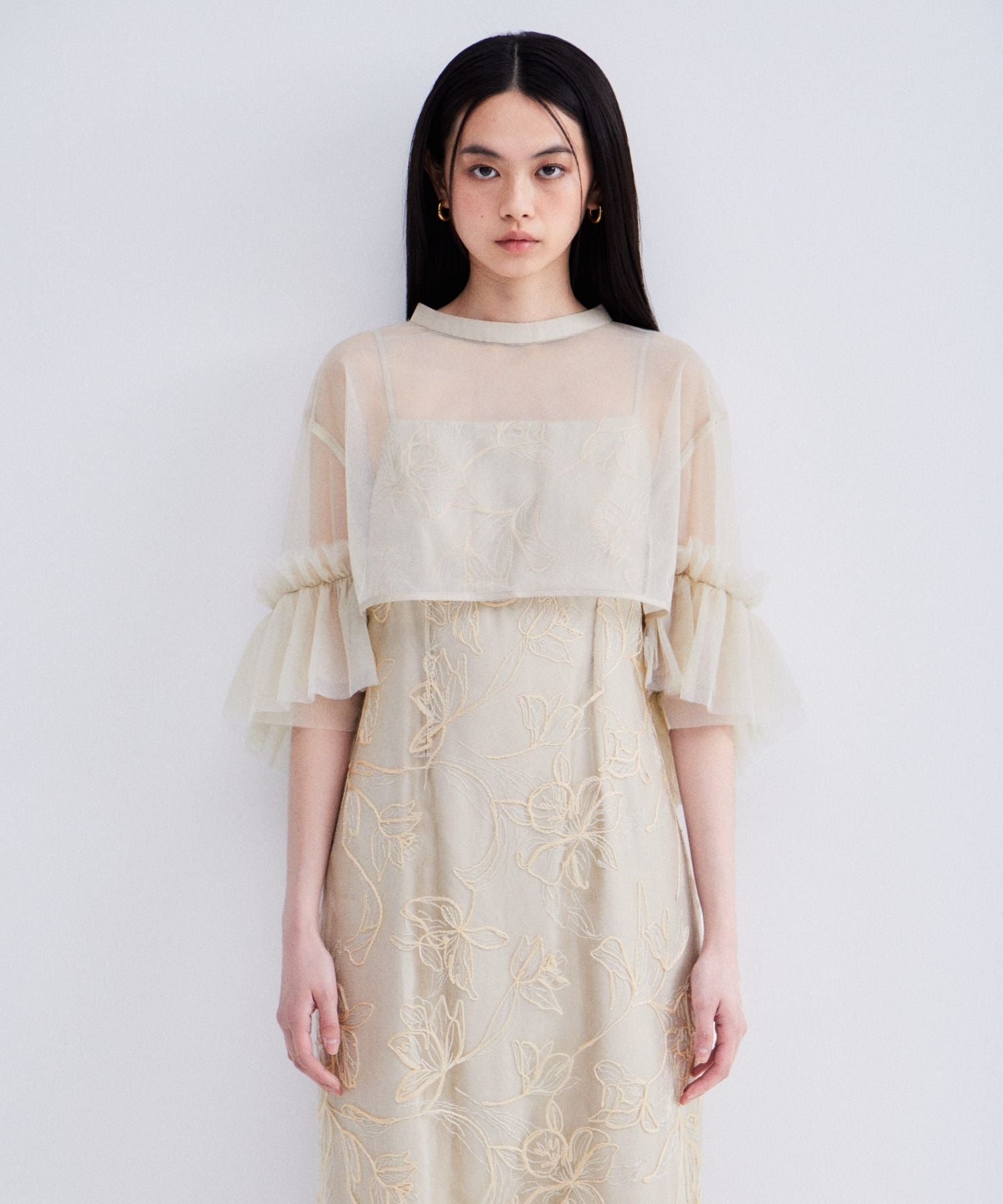 EMBROIDERY FRILL SET DRESS