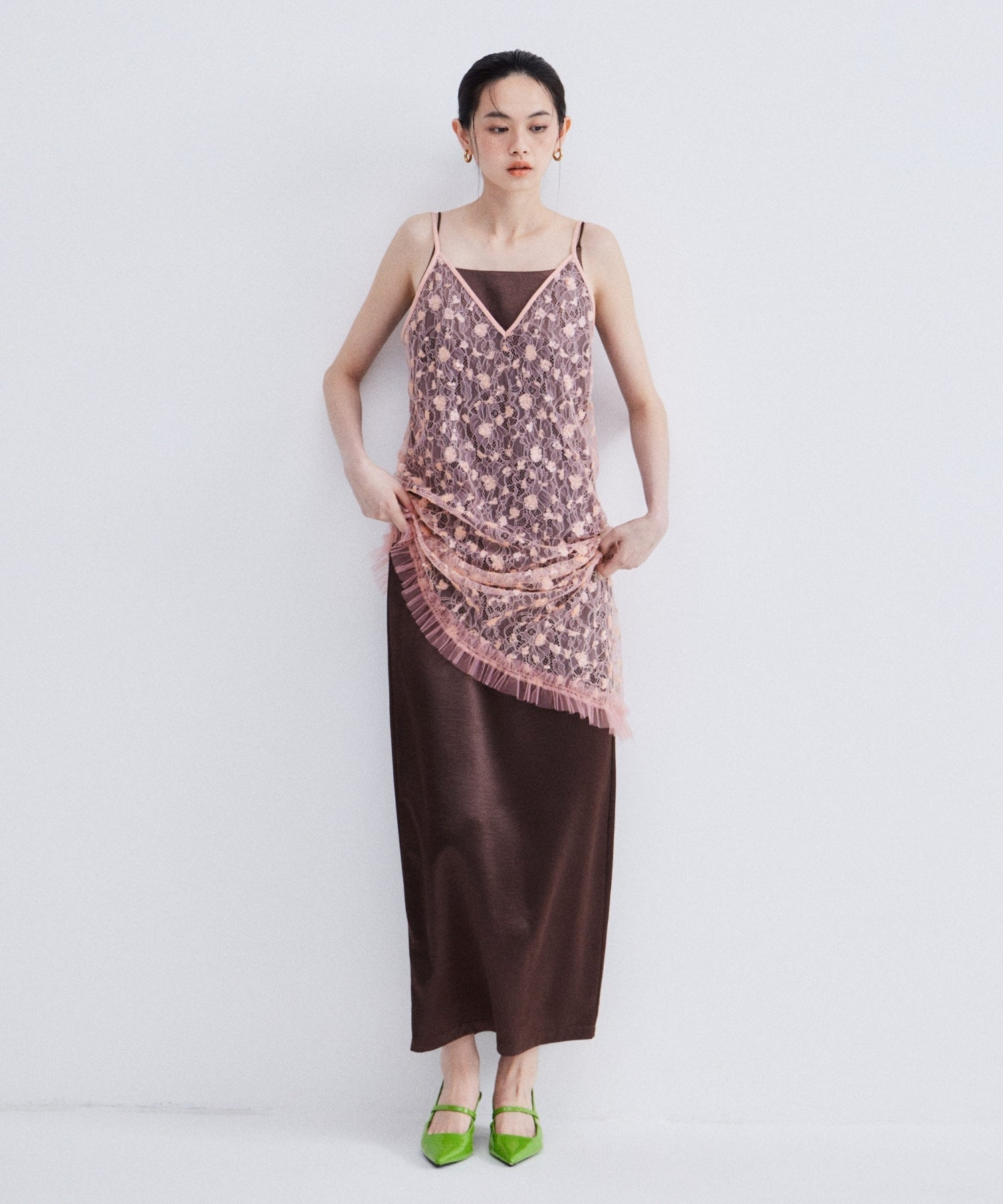 【POPUP】FLOWER SPANGLE CAMI DRESS