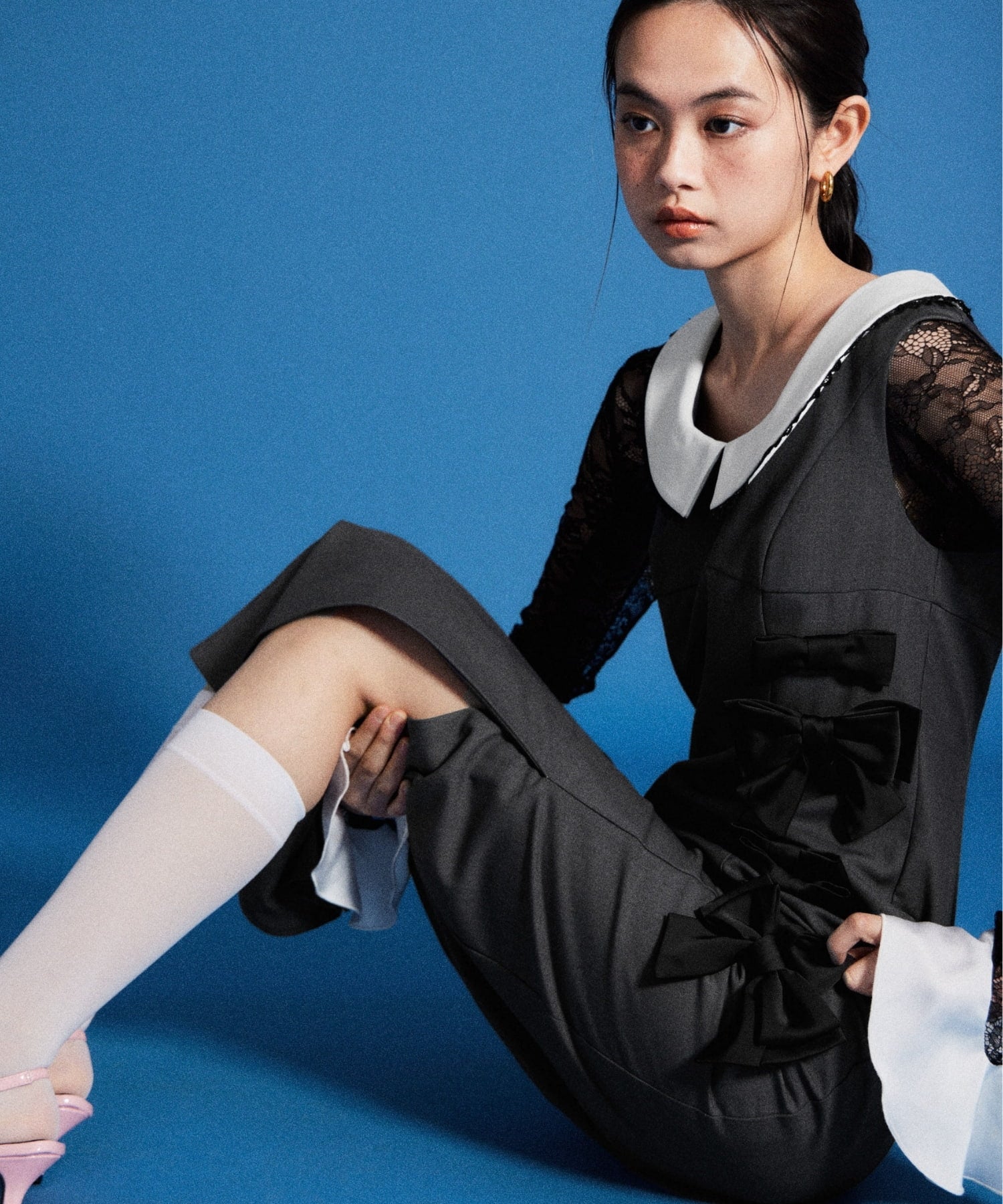 MIXED RIBBON LINE DRESS