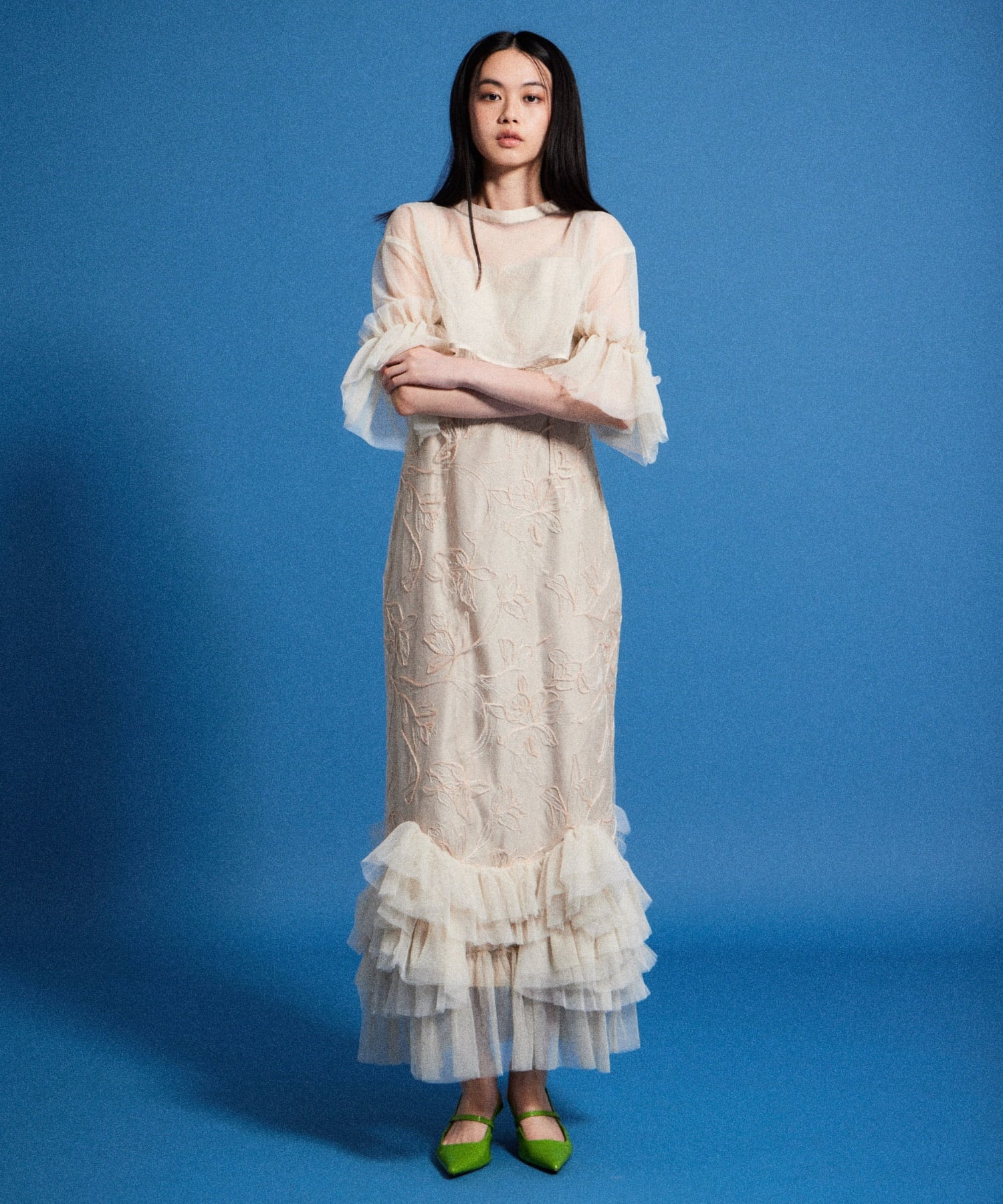 EMBROIDERY FRILL SET DRESS