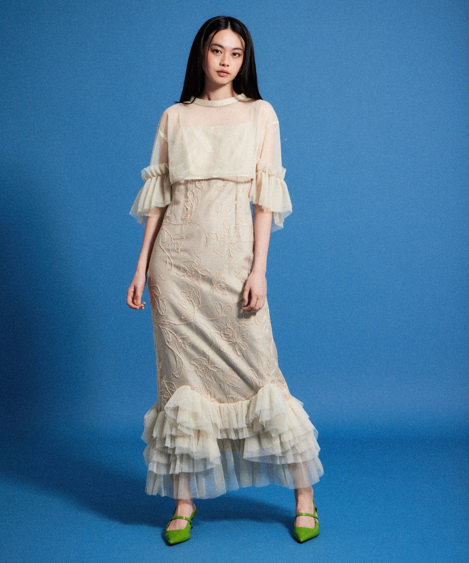 EMBROIDERY FRILL SET DRESS