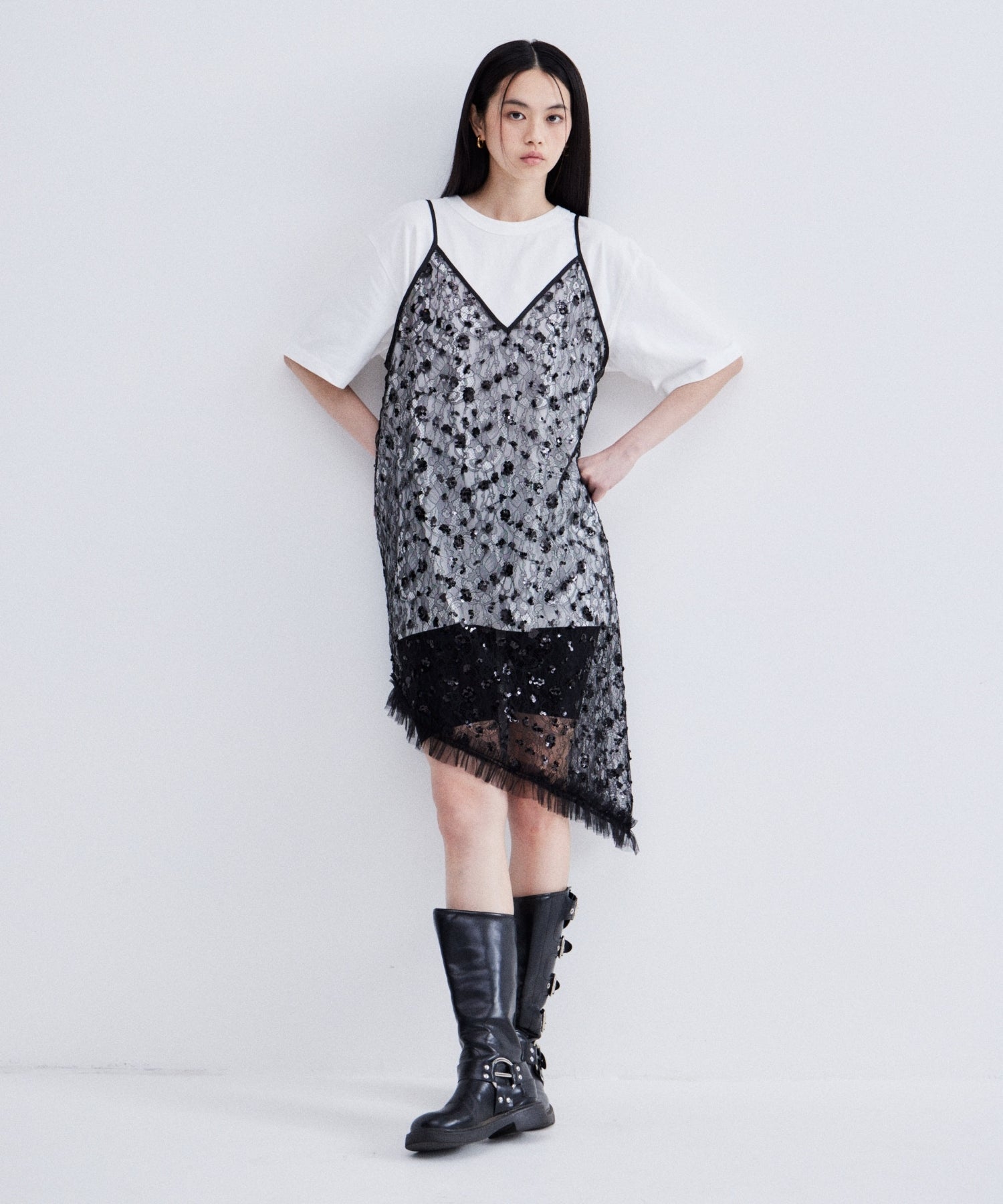 【POPUP】FLOWER SPANGLE CAMI DRESS