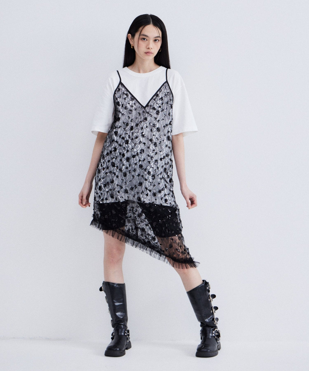 【POPUP】FLOWER SPANGLE CAMI DRESS