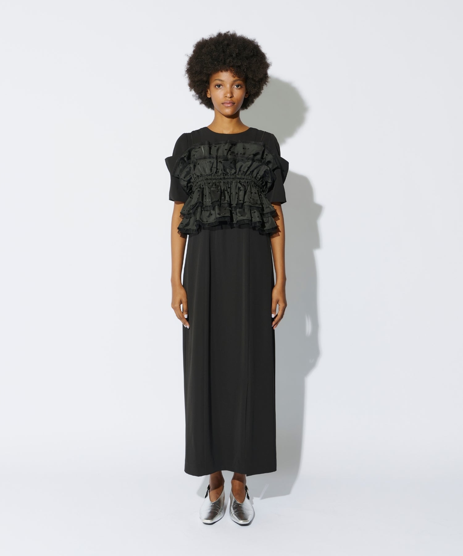 RIBBON JACQUARD BUSTIER DRESS