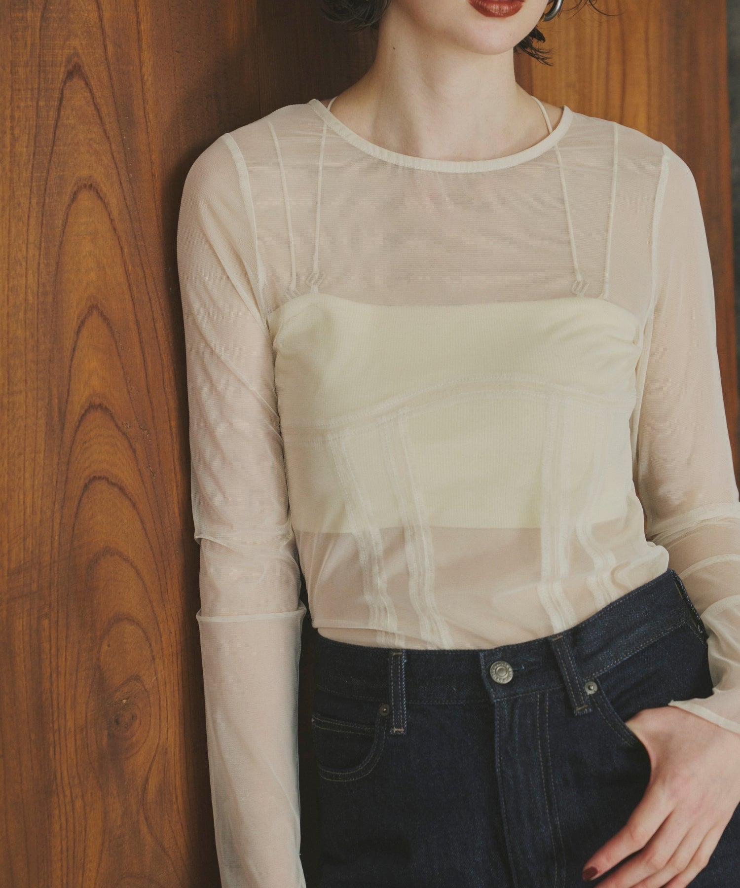 CORSET STYLE SHEER TOPS