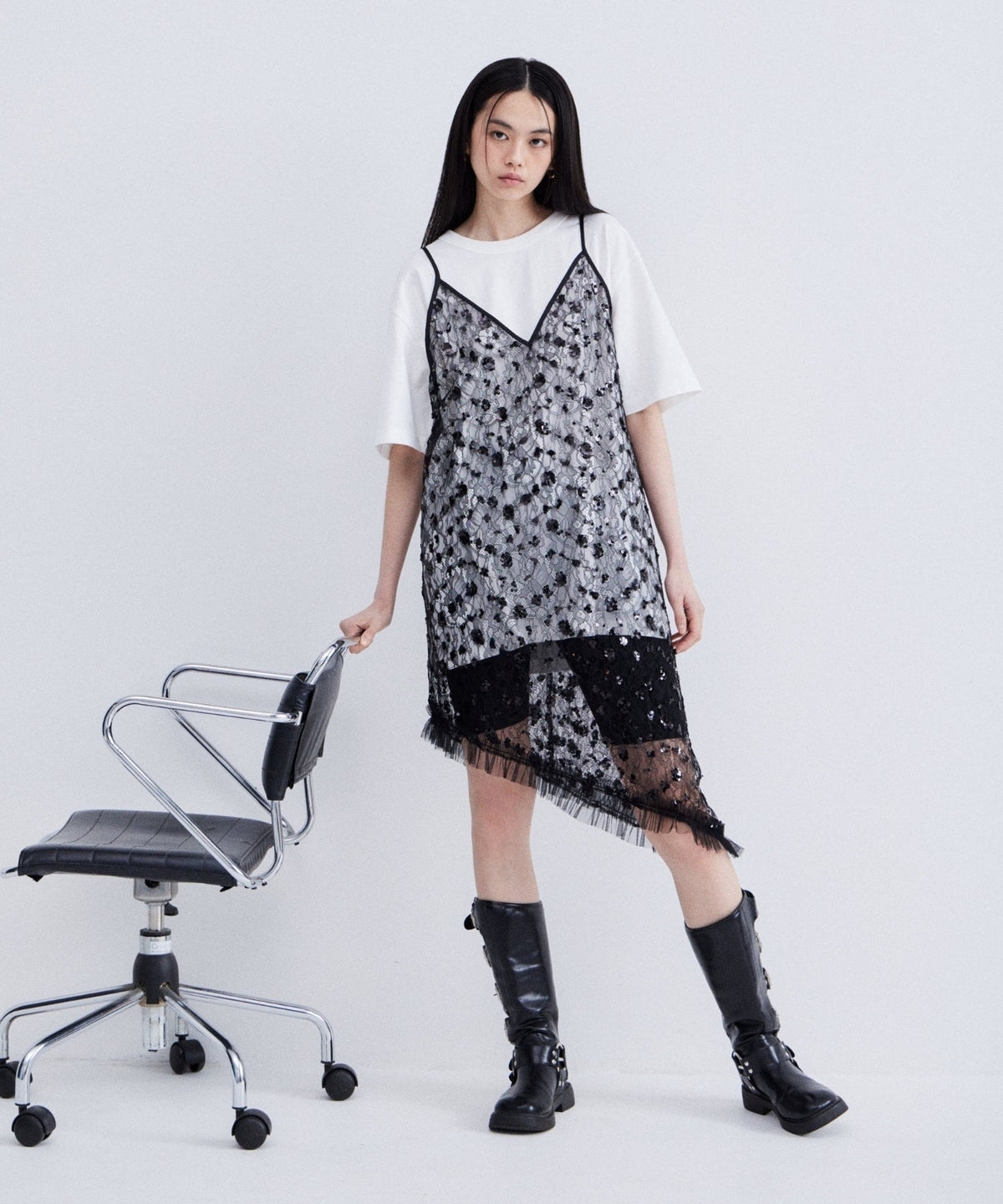 【POPUP】FLOWER SPANGLE CAMI DRESS