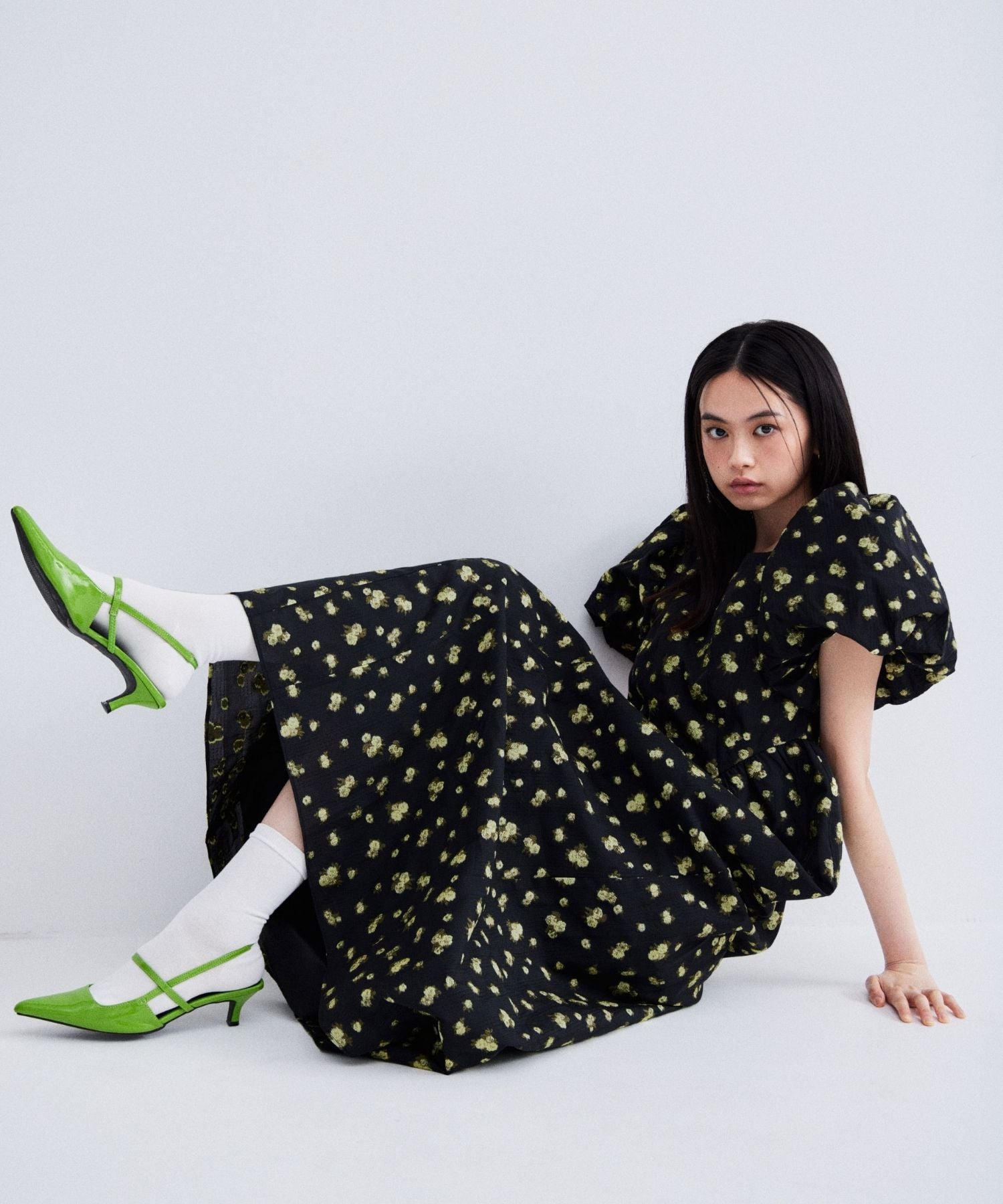 FLOWER JACQUARD FORME DRESS