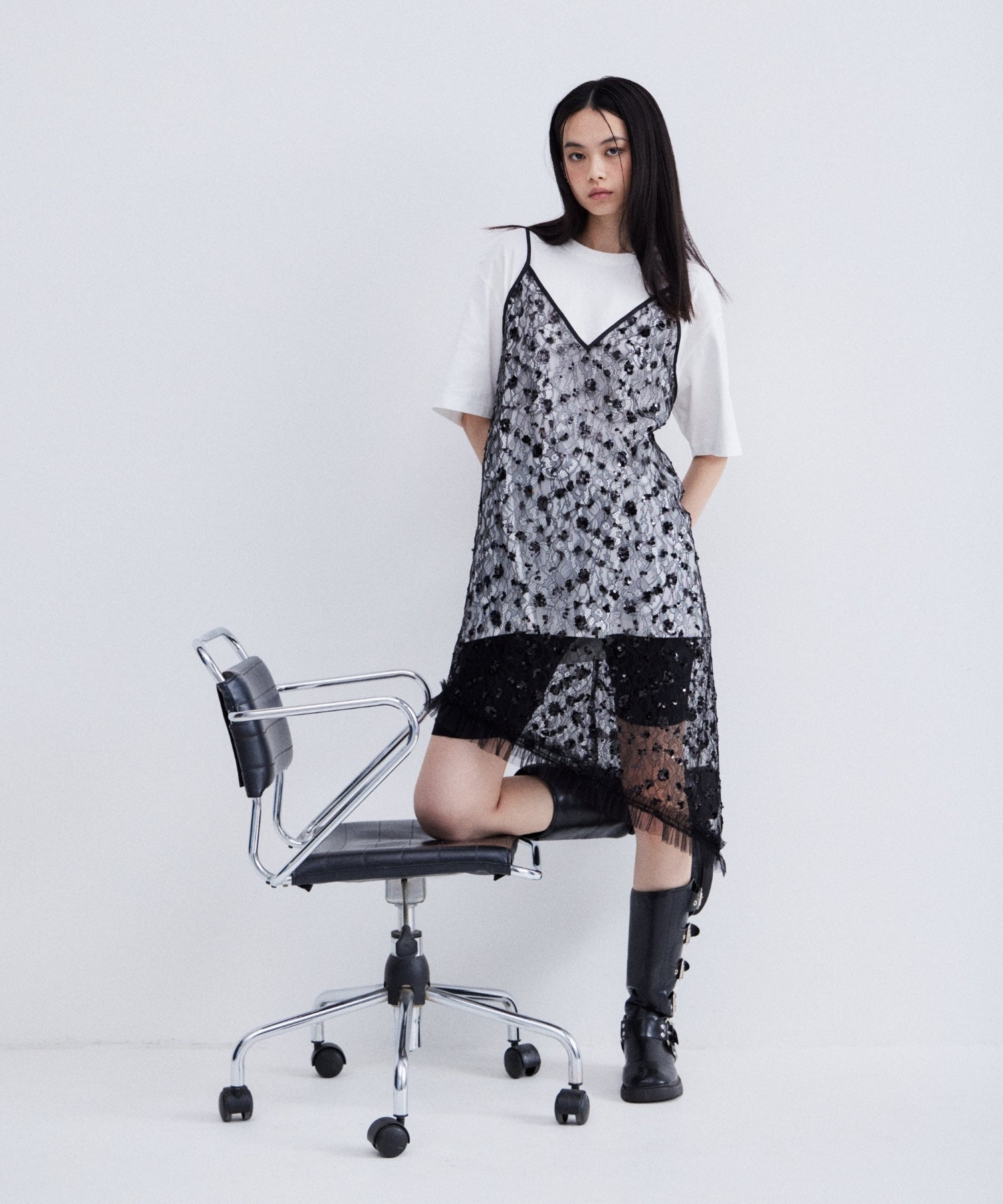 【POPUP】FLOWER SPANGLE CAMI DRESS