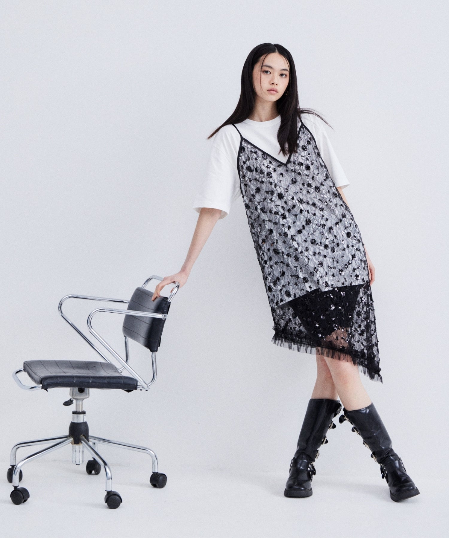 【POPUP】FLOWER SPANGLE CAMI DRESS
