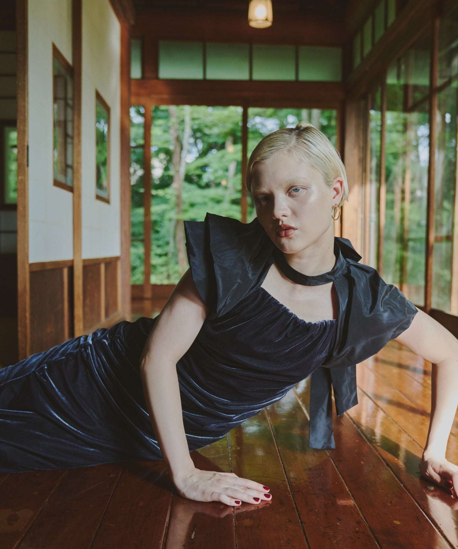 DRAPE VELOUR DRESS