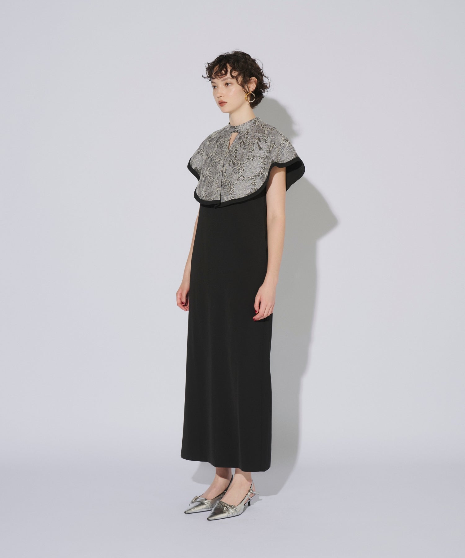 EMBROIDERY CAPE DRESS