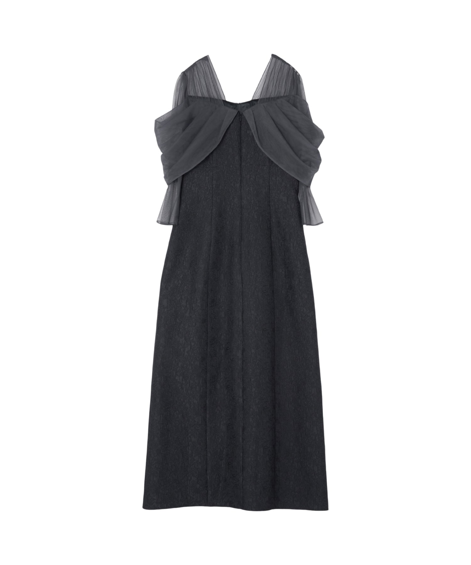 TULLE DRAPE JACQUARD DRESS