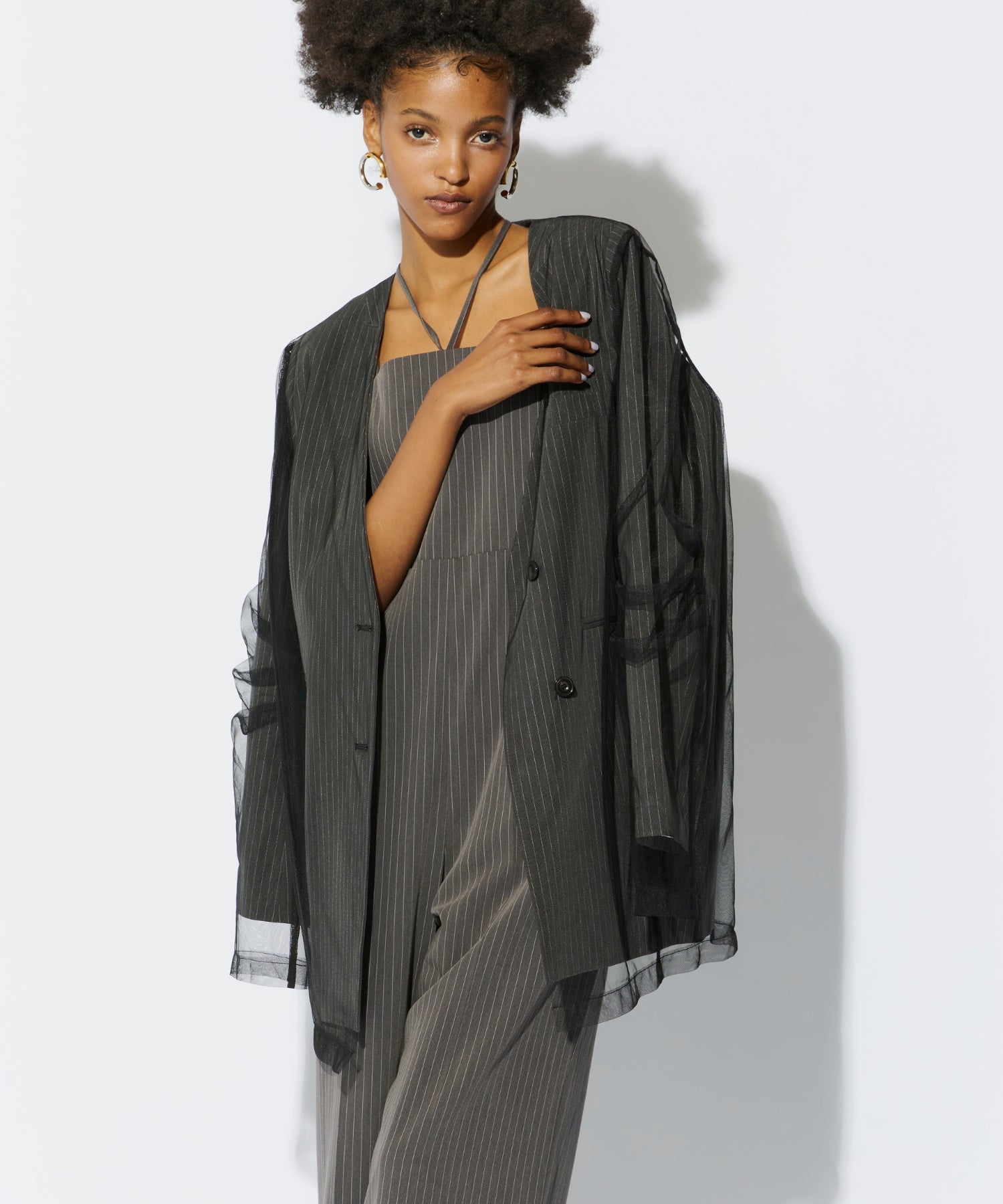 PINSTRIPE ALL IN ONE DRESS