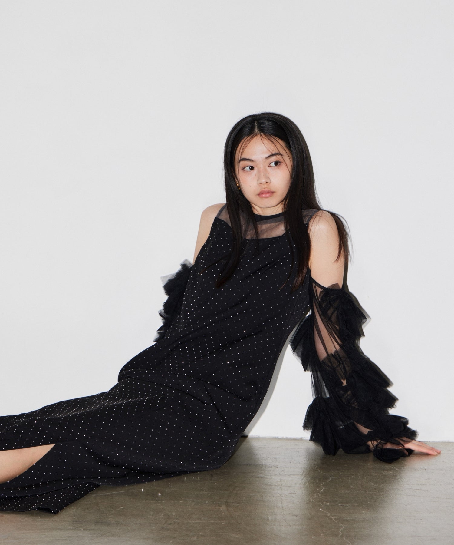 【美品】ANDRESED detached sleevedress ネイビーS DETACHED SLEEVE DRESS