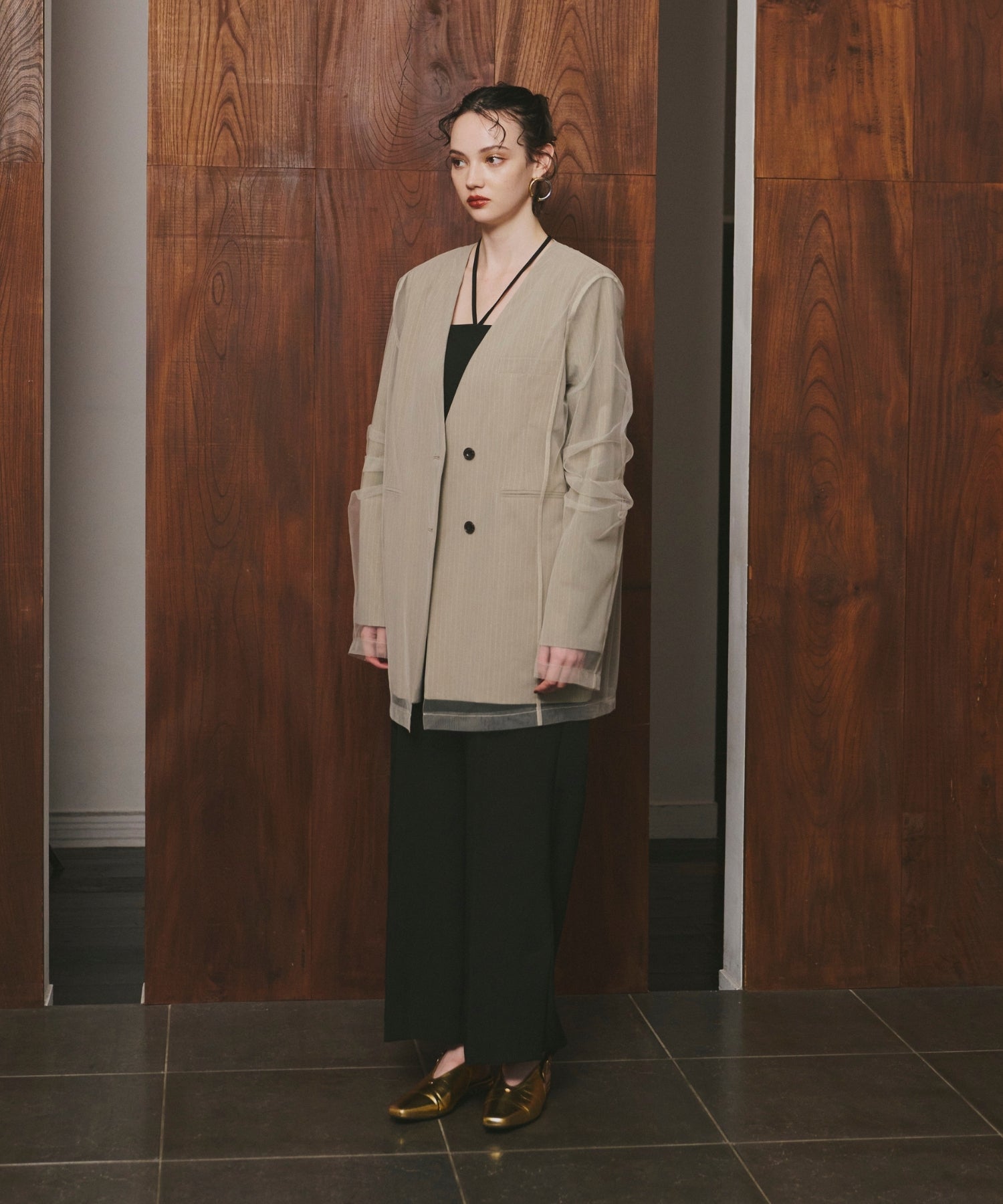 STRIPE LAYERED TULLE JACKET