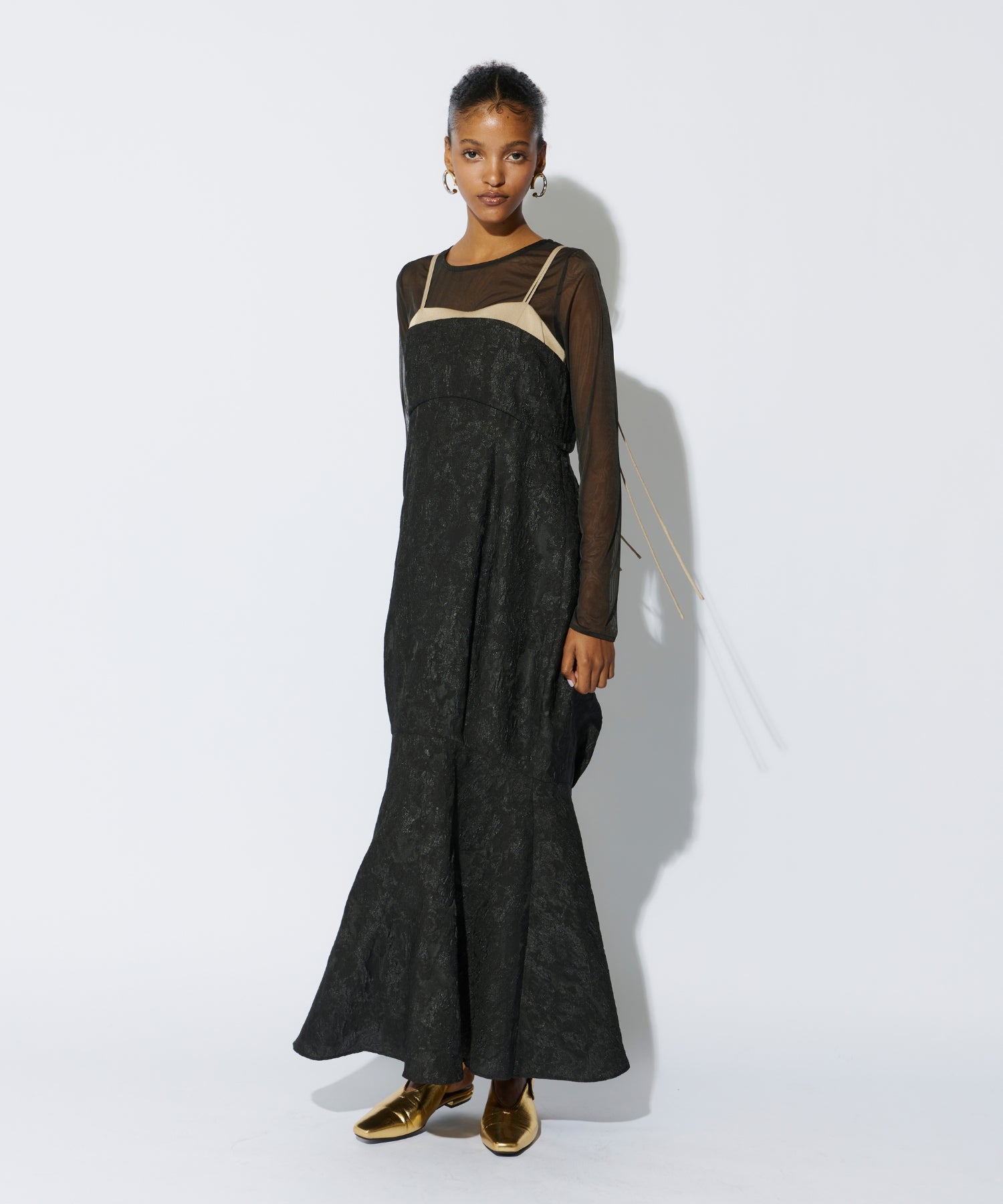 JACQUARD ZIPPER DRESS