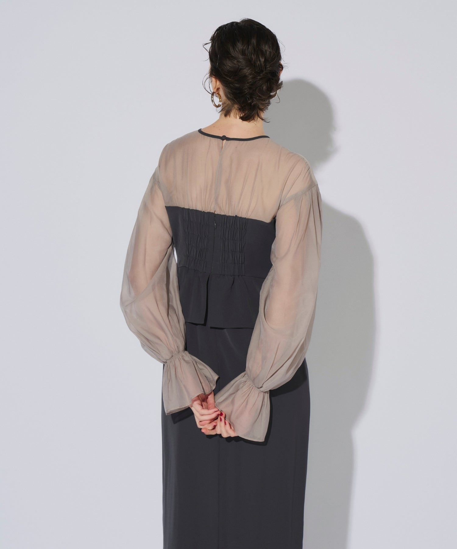 DRAPED BUSTIER DRESS
