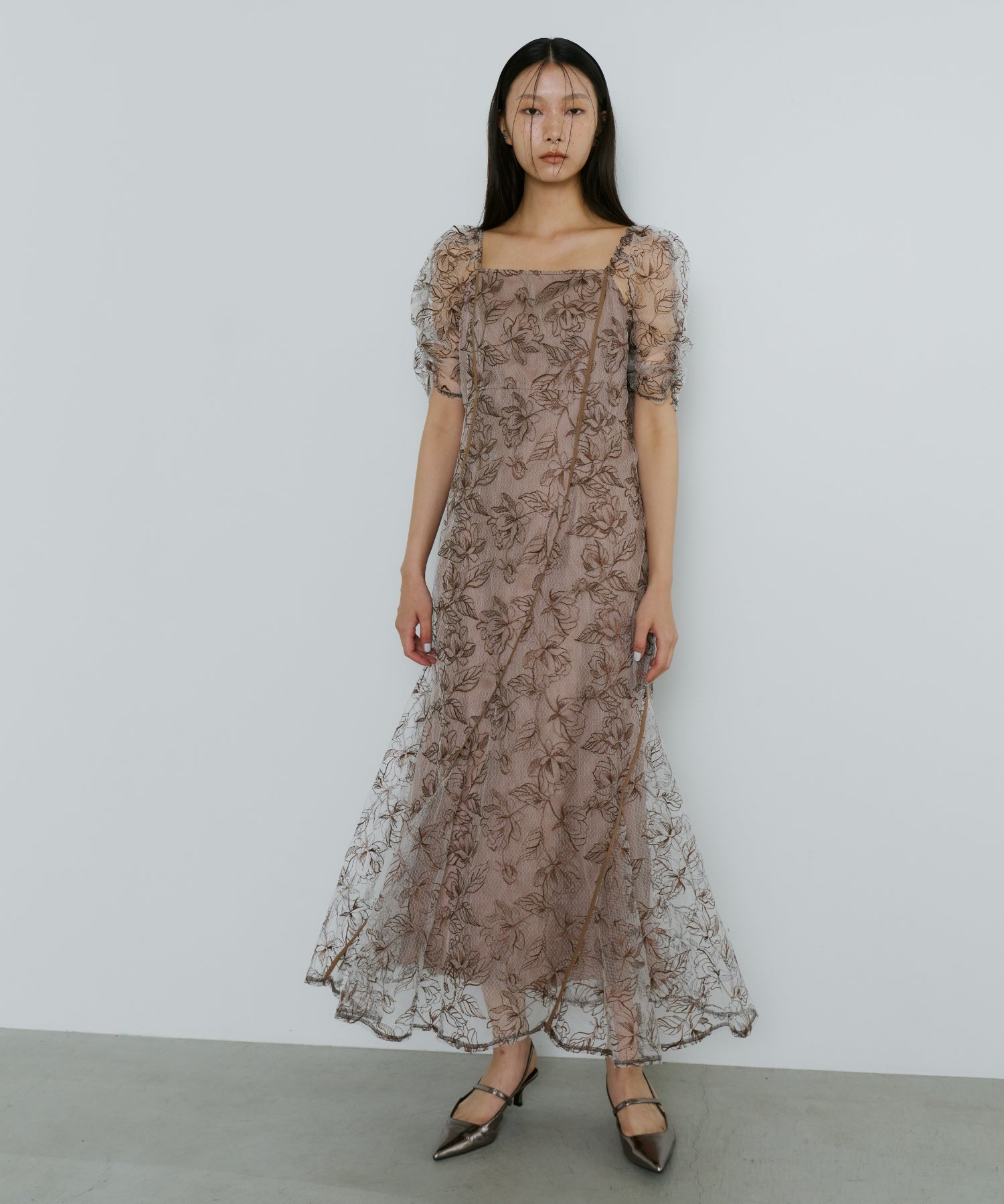 新品タグ付ANDRESD wave piping frare dress M WAVE PIPING FRARE DRESS