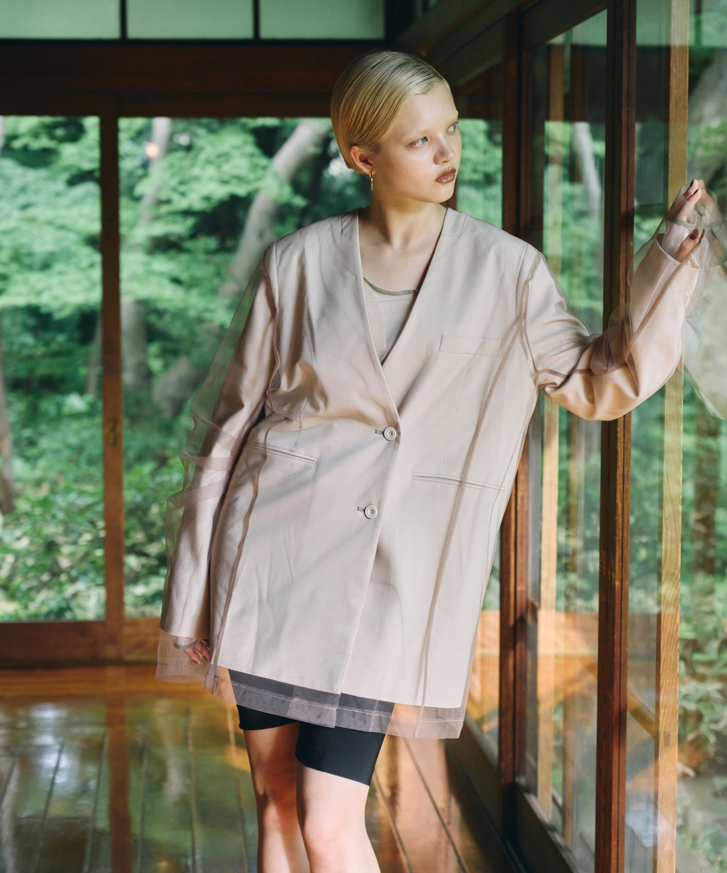 BOXY LAYERED TULLE JACKET