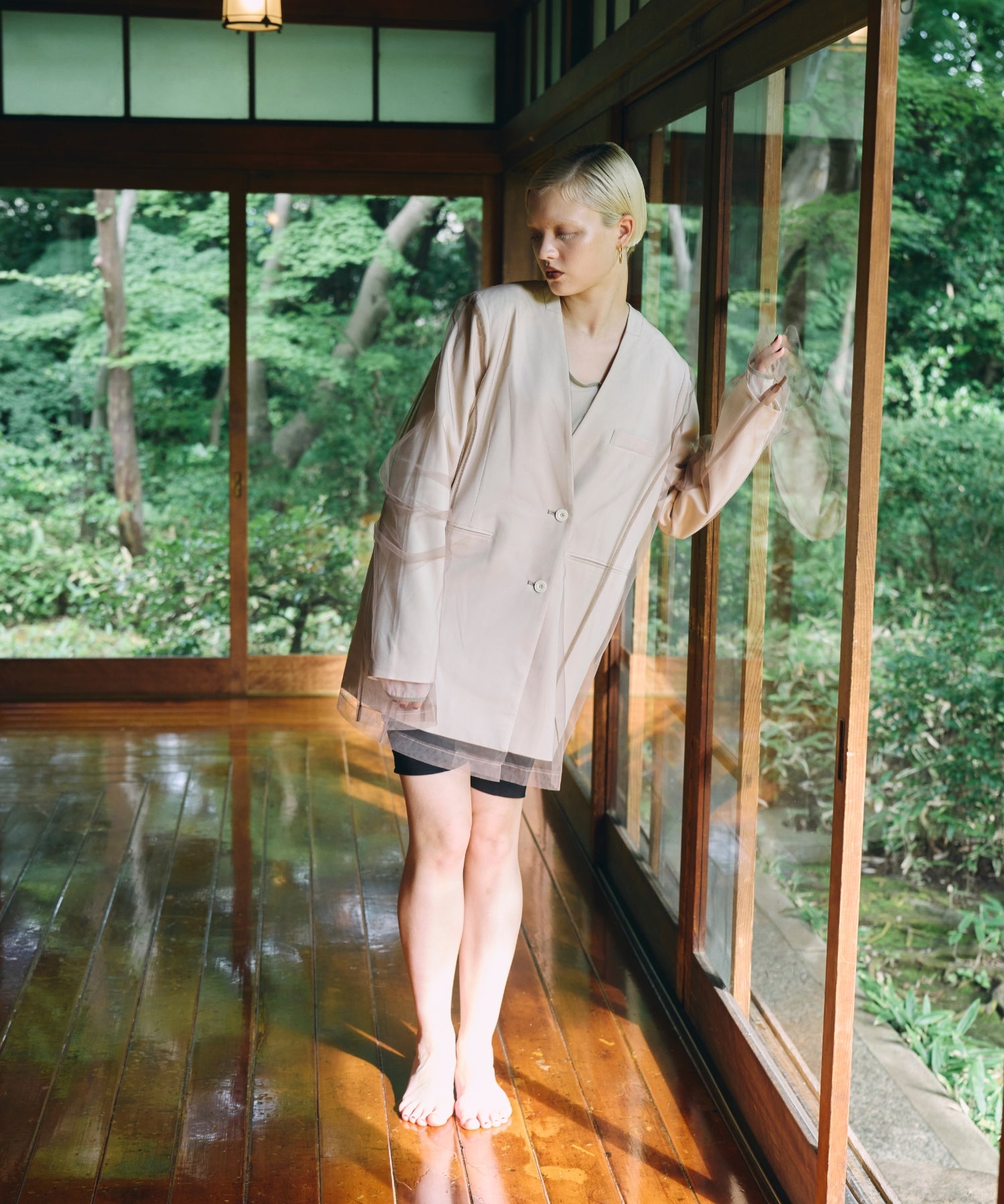 BOXY LAYERED TULLE JACKET