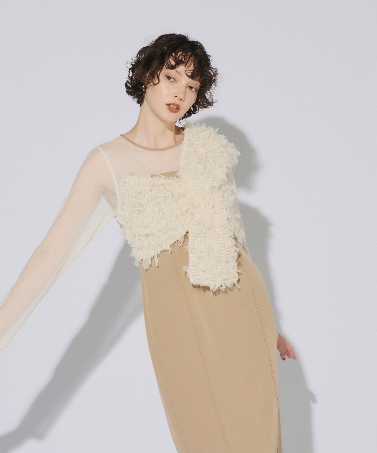 FRINGE GLITTER KNOT DRESS