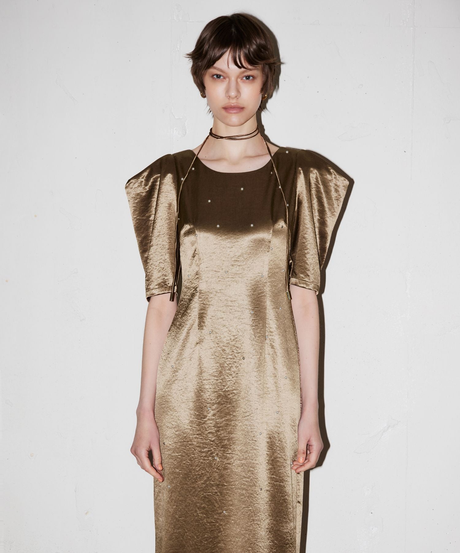 PEARL GLOW SATIN DRESS