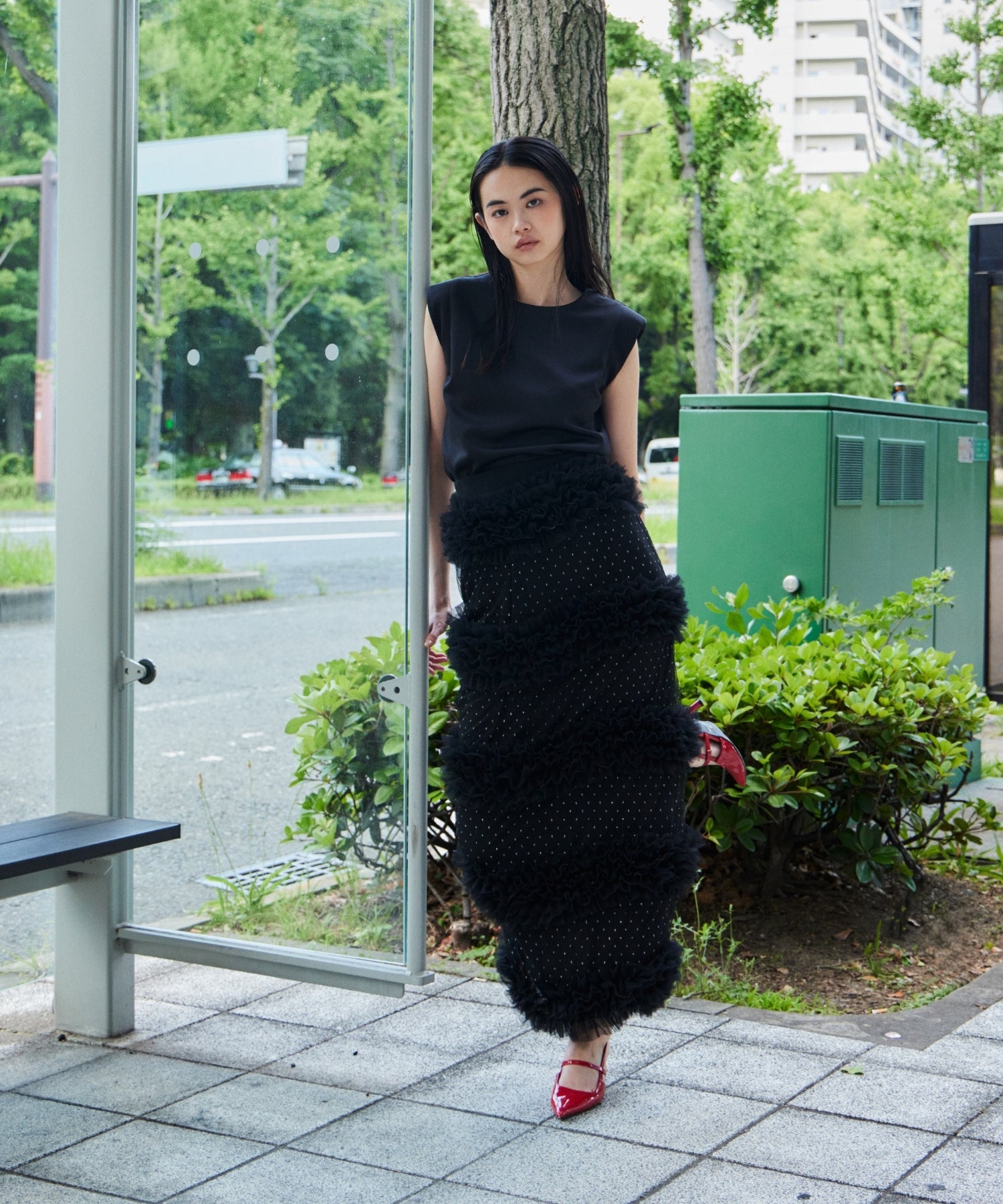 VOLUME TIERED DRESS