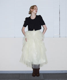 JELLYFISH DRESS アイボリーブラック 正面全着用ポーズ
