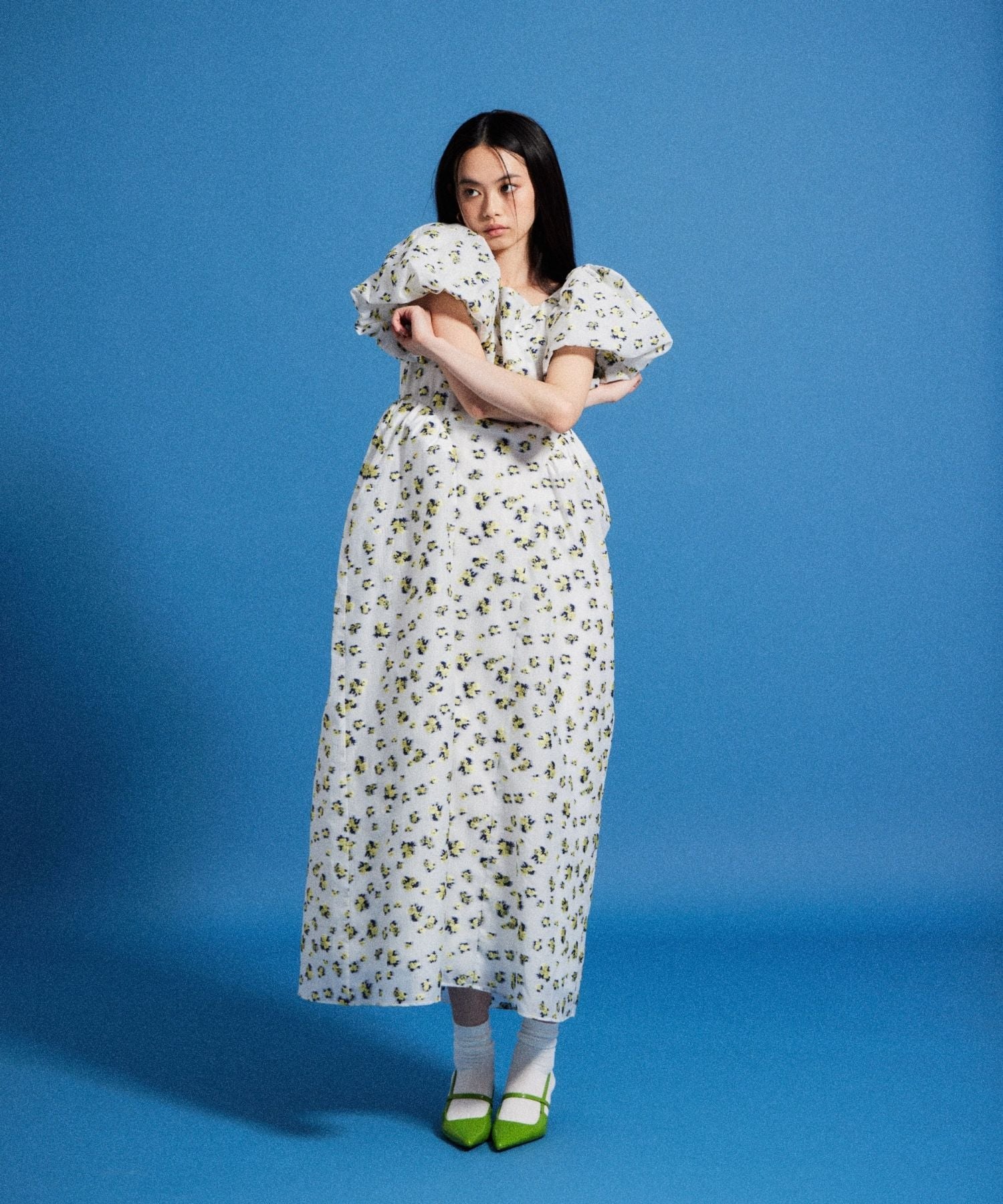 FLOWER JACQUARD FORME DRESS