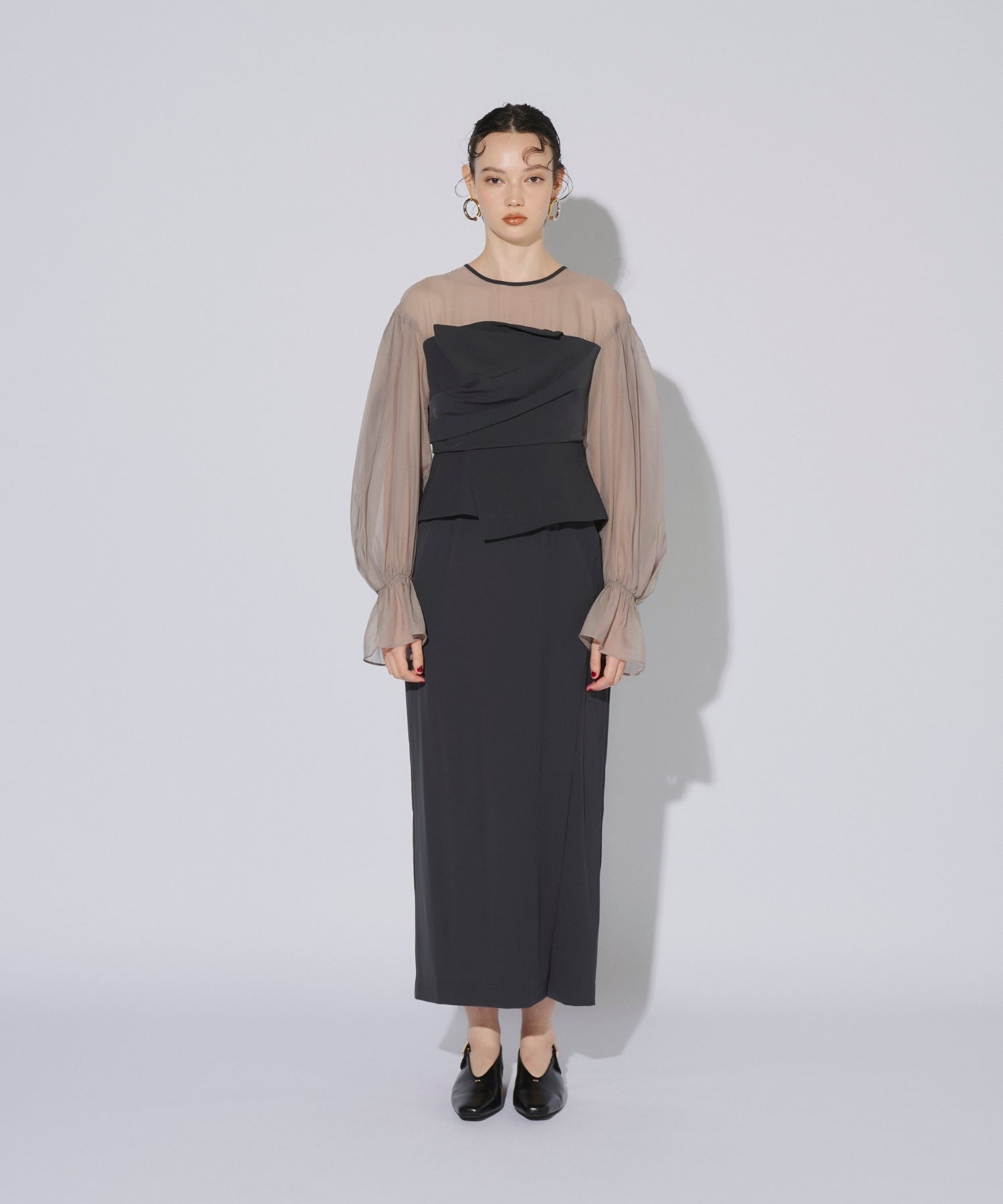 DRAPED BUSTIER DRESS