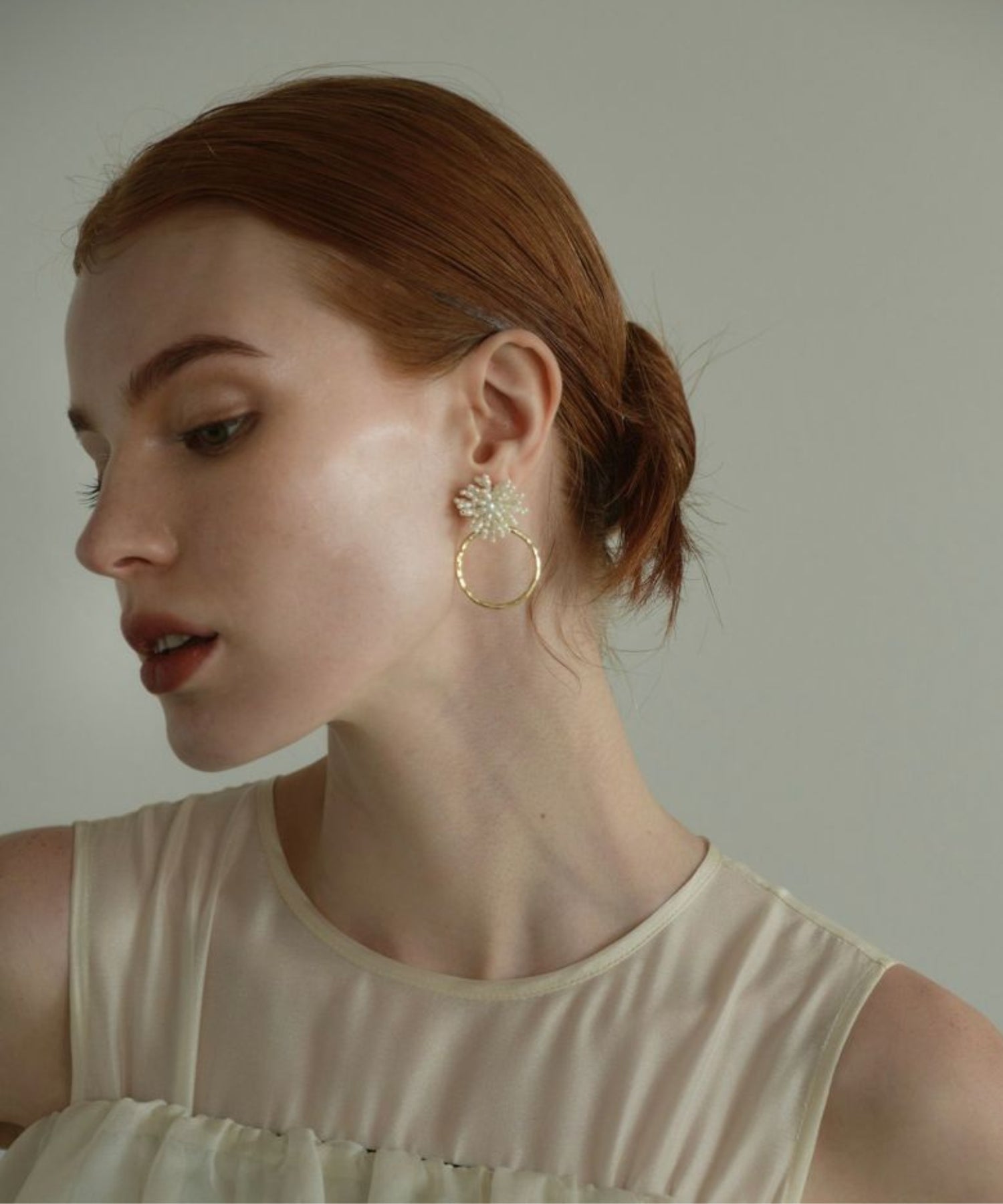 METAL MOTIF BEADS PIERCE / EARRING