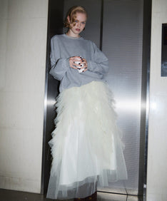 JELLYFISH DRESS アイボリーブラック 正面全着用ポーズ