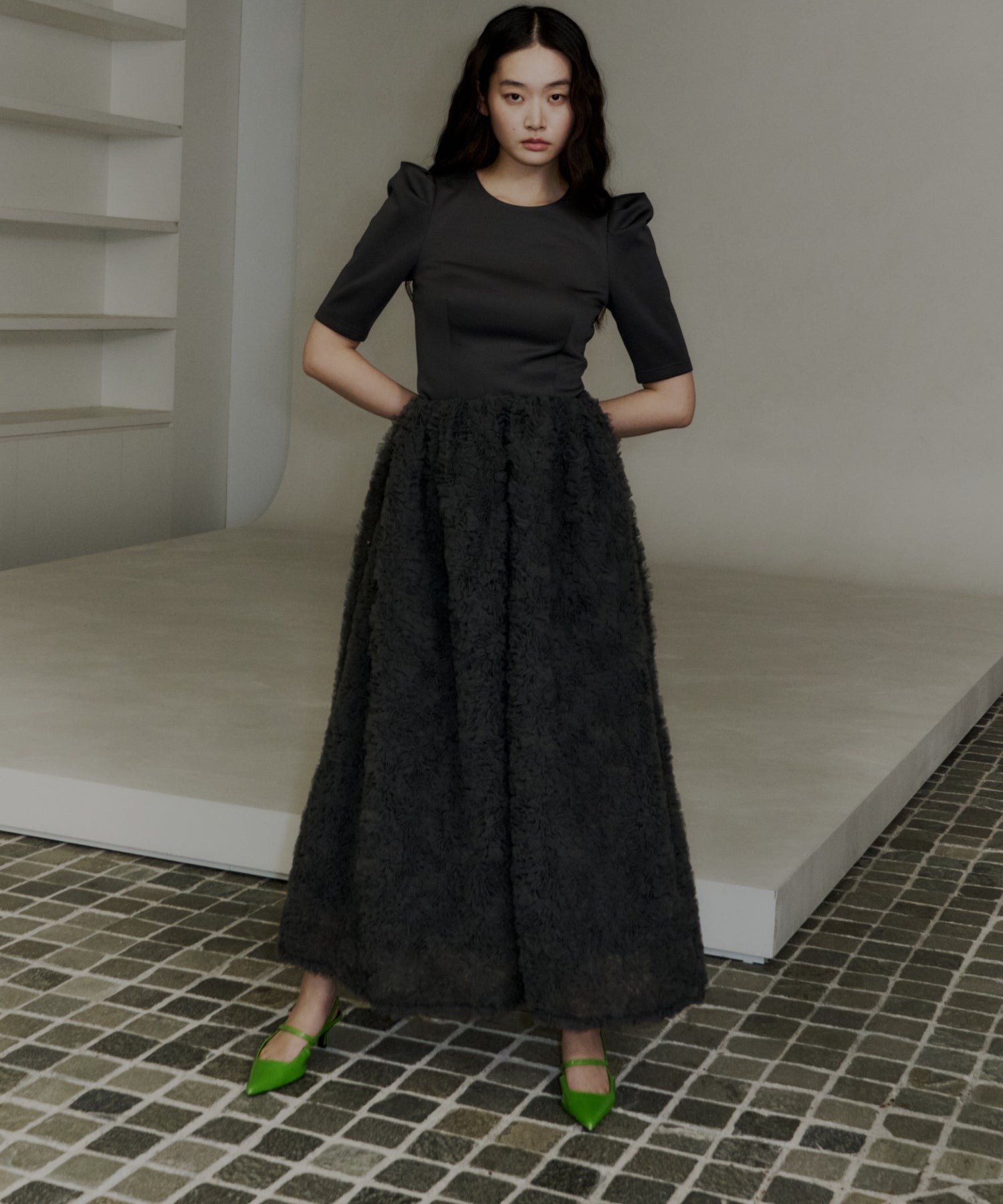 MOCOMOCO SET UP HALF SLEEVE DRESS