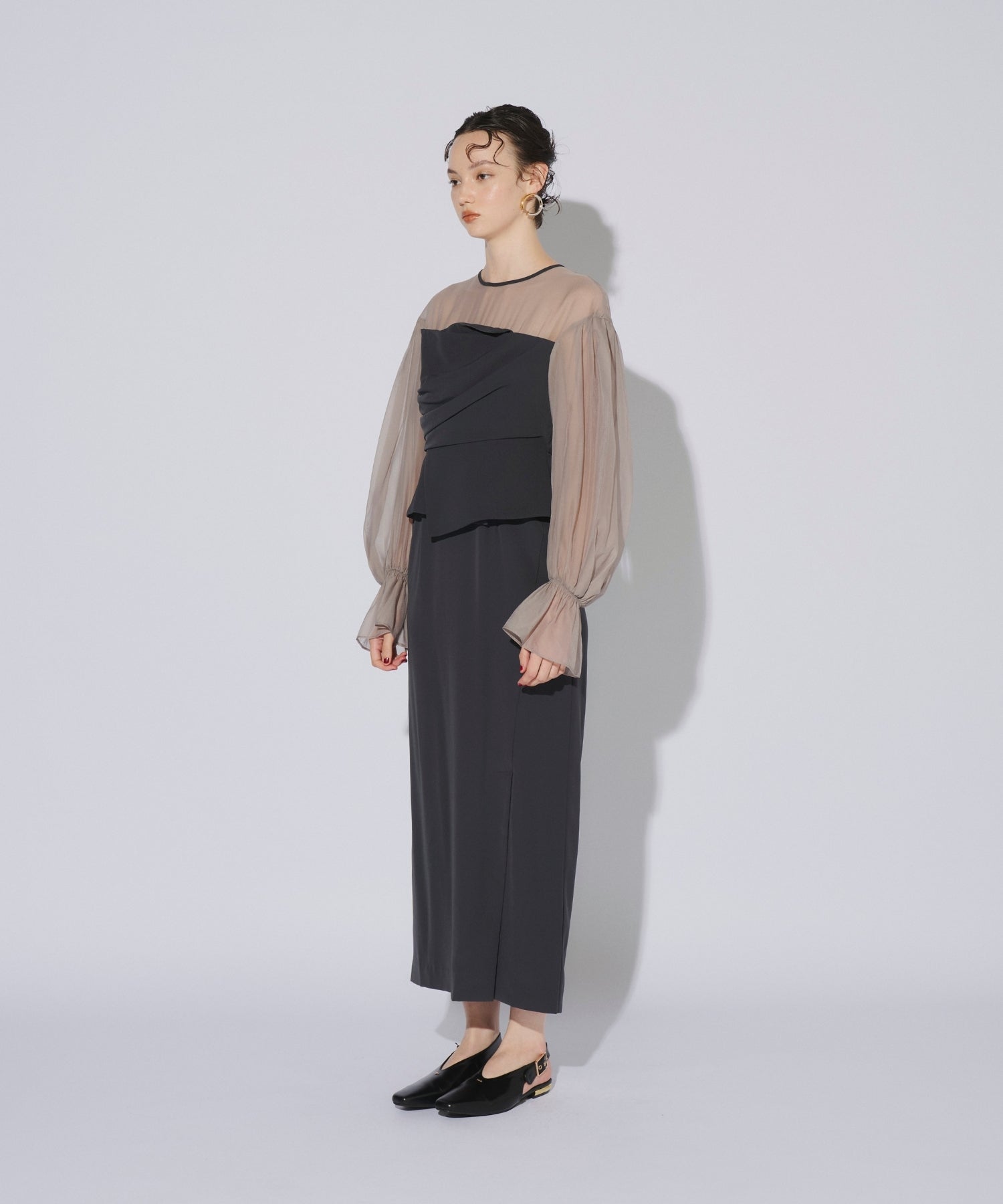 DRAPED BUSTIER DRESS