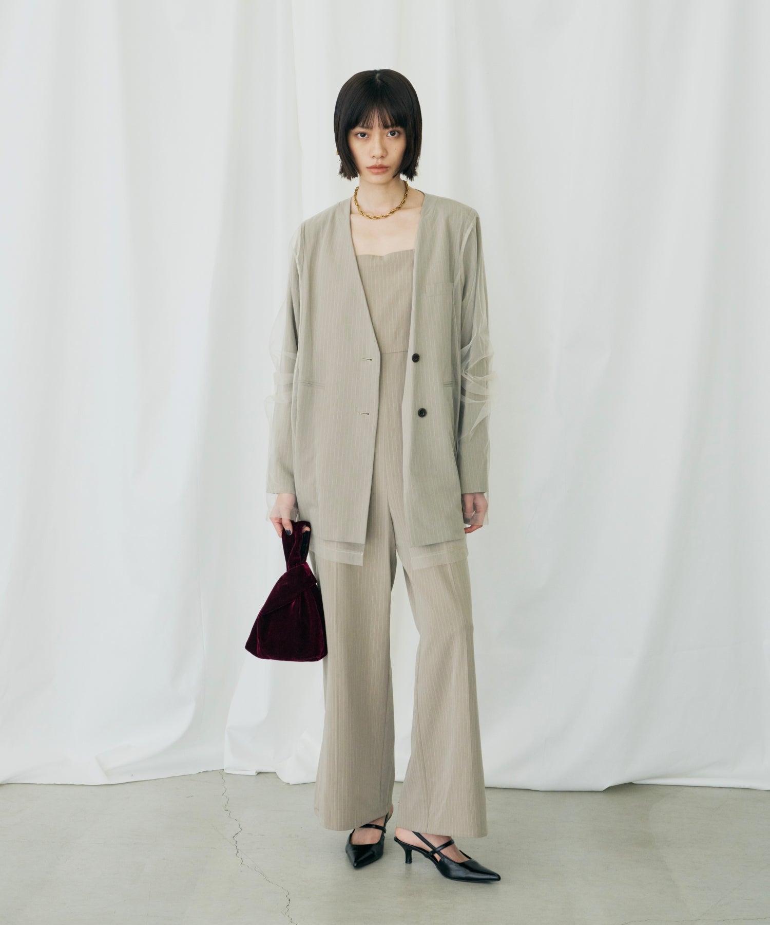 PINSTRIPE ALL IN ONE DRESS