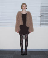 VOLUME TULLE JACKET  ベージュ 正面全身