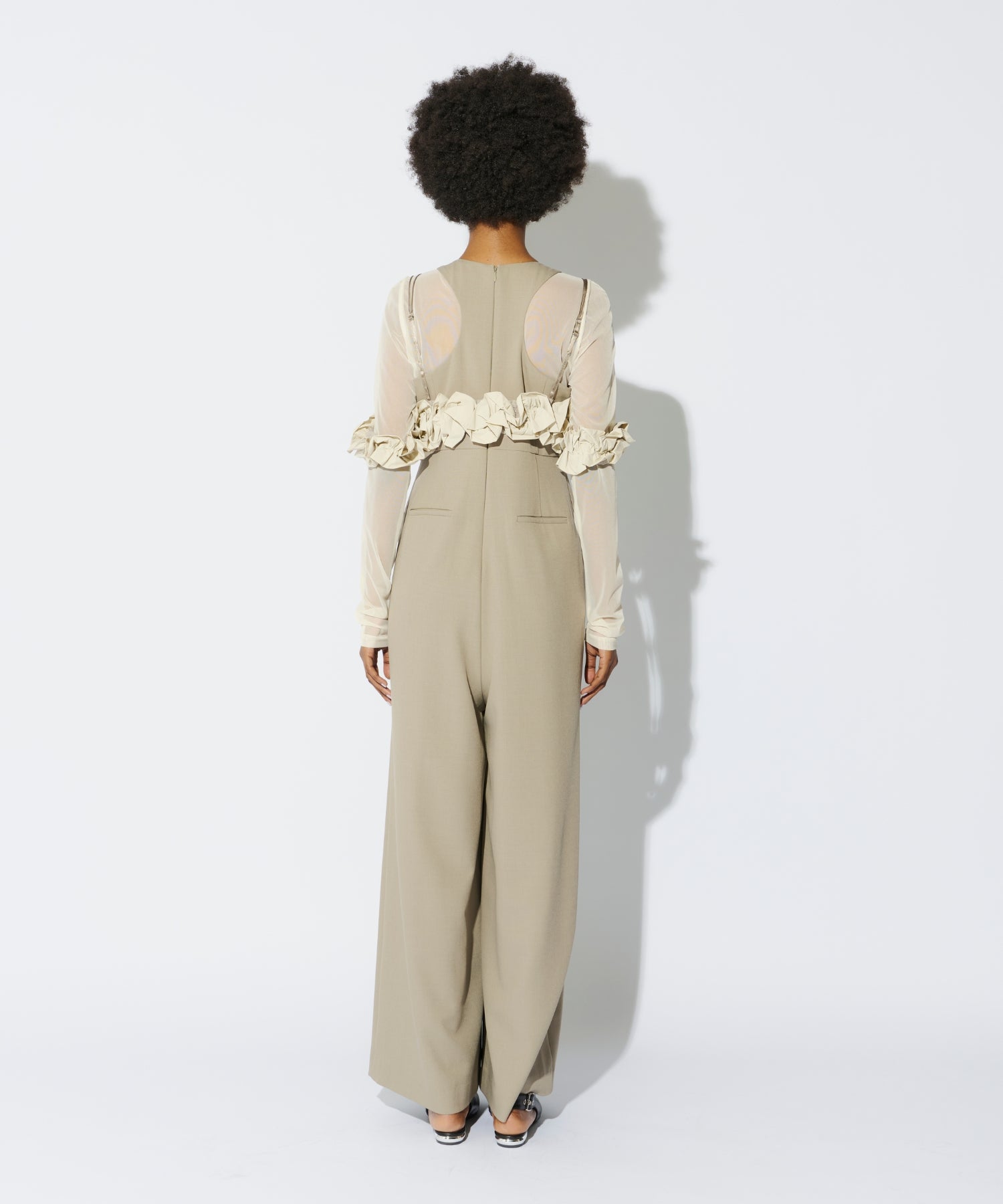 RUFFLED BUSTIER PANTS DRESS